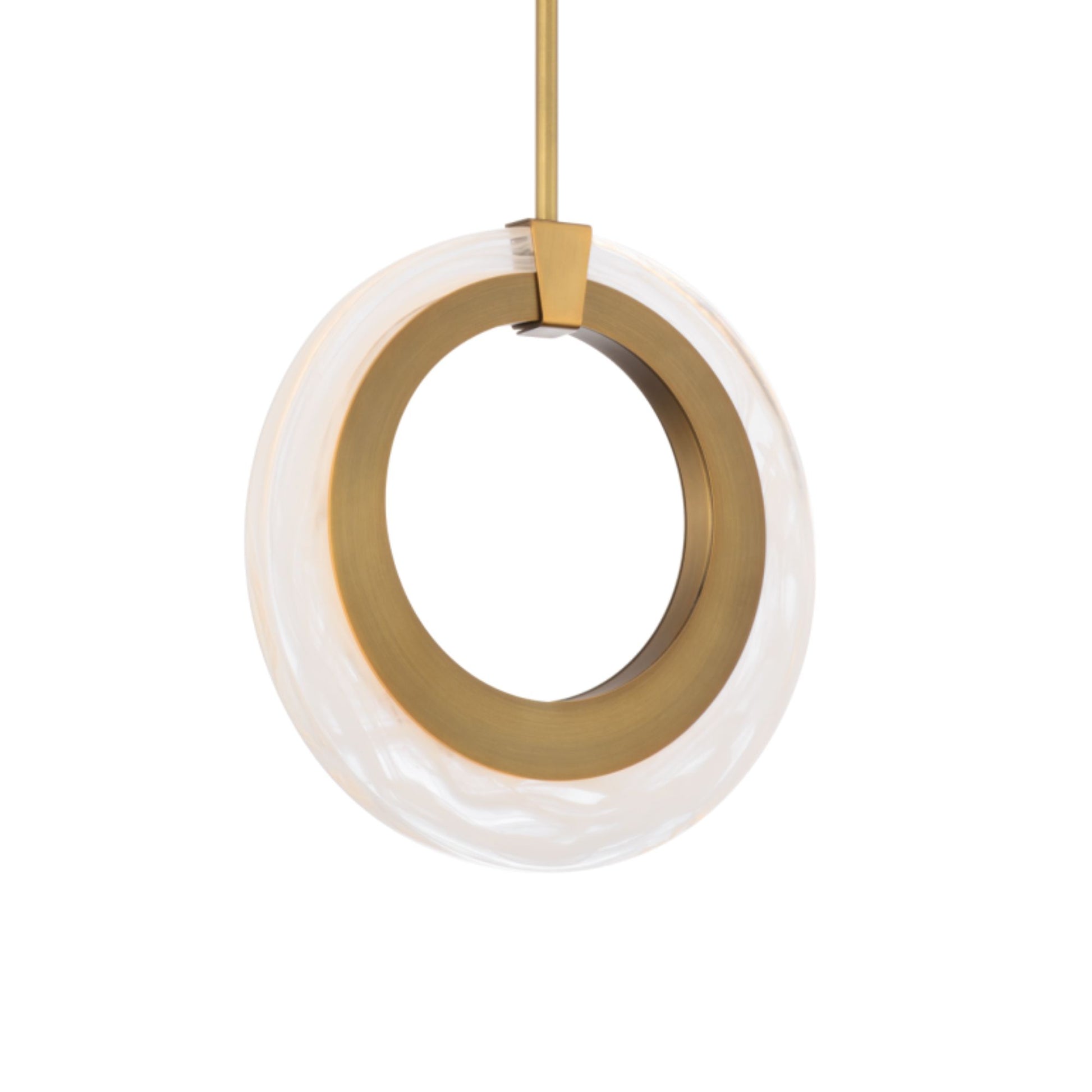 Serenity 10" LED Mini Pendant, Aged Brass Finish - Bees Lighting