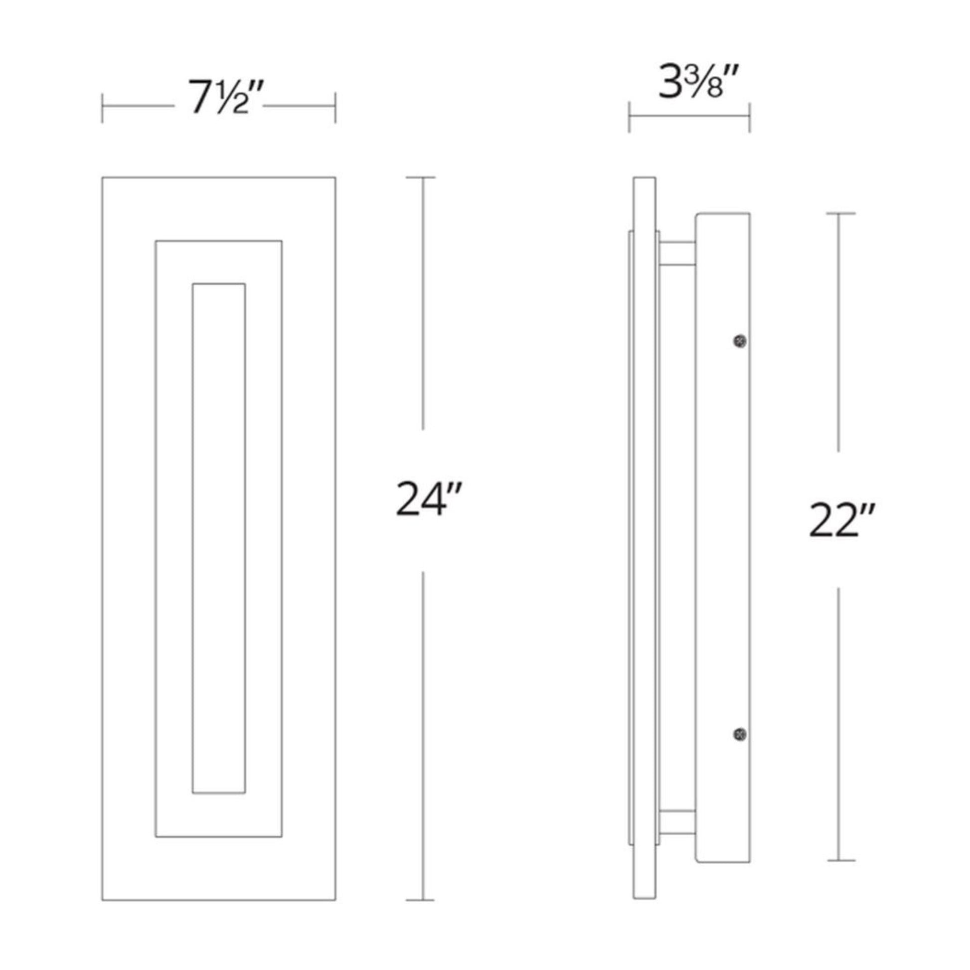 Shadow 24" LED Outdoor Wall Sconce, Black Finish - Bees Lighting