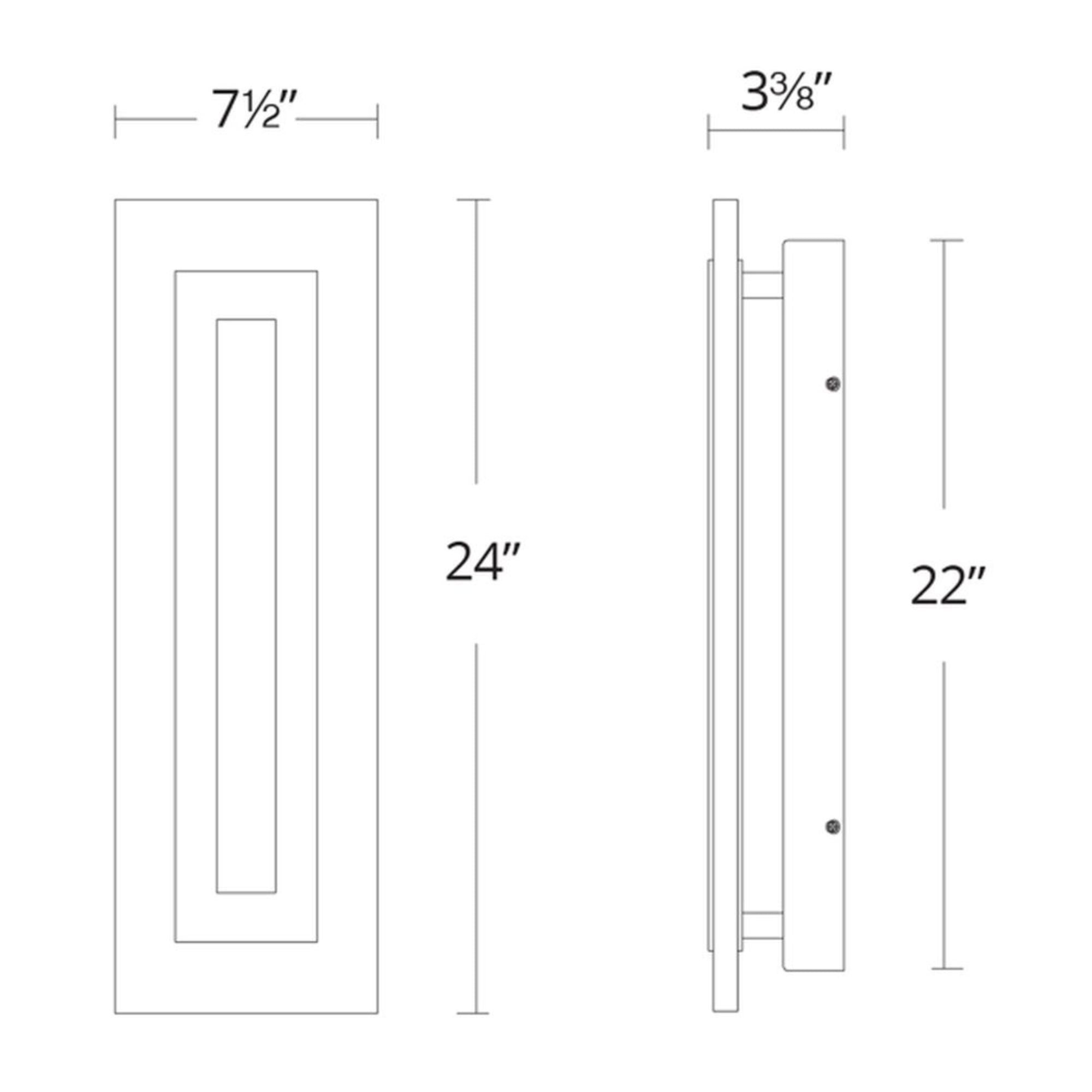 Shadow 24" LED Outdoor Wall Sconce, Black Finish - Bees Lighting