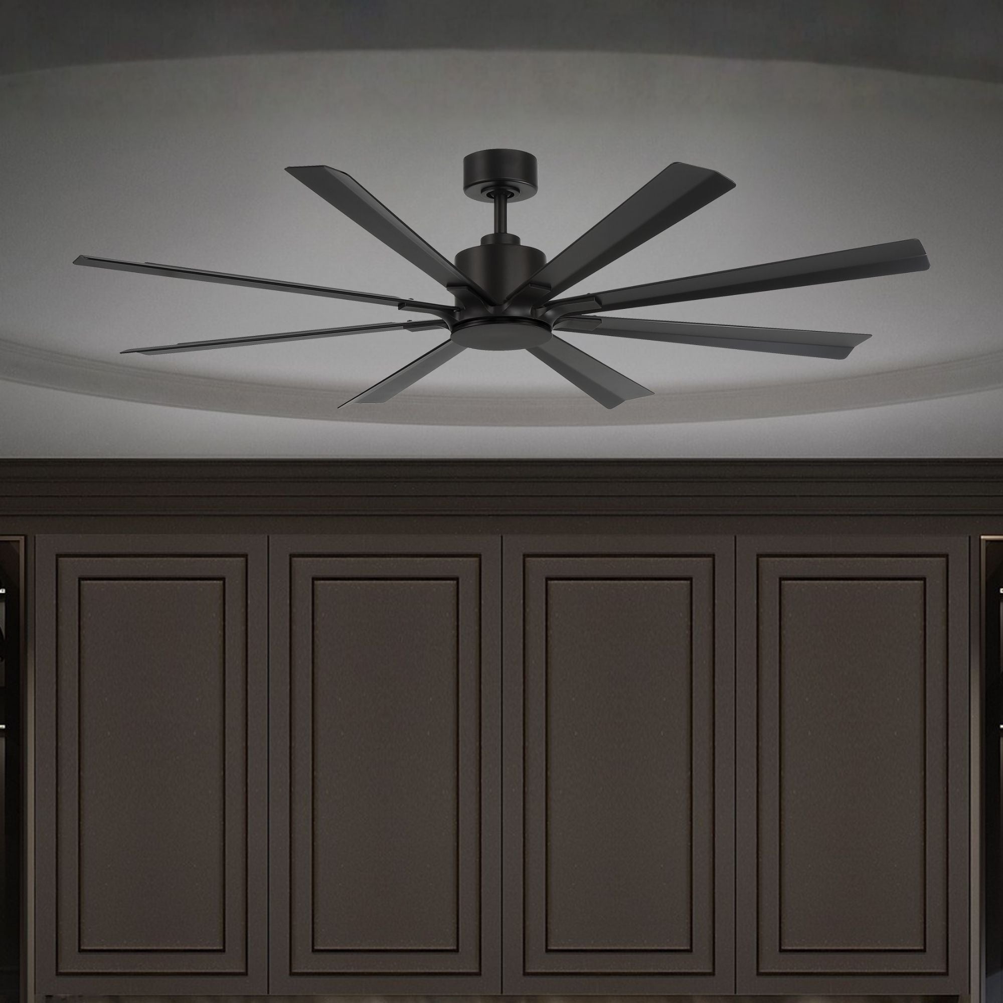 Size Matters 65" Matte Black Smart Windmill Ceiling Fan