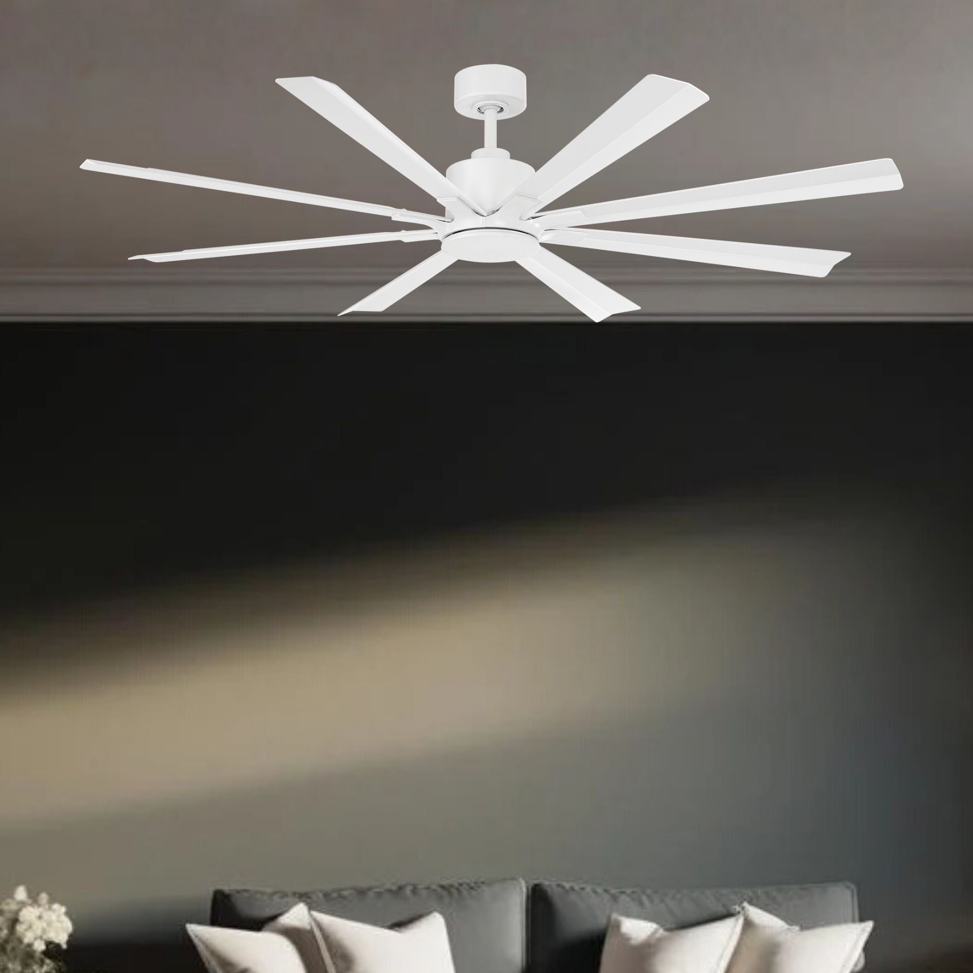 Size Matters 65" Matte White Smart Windmill Ceiling Fan