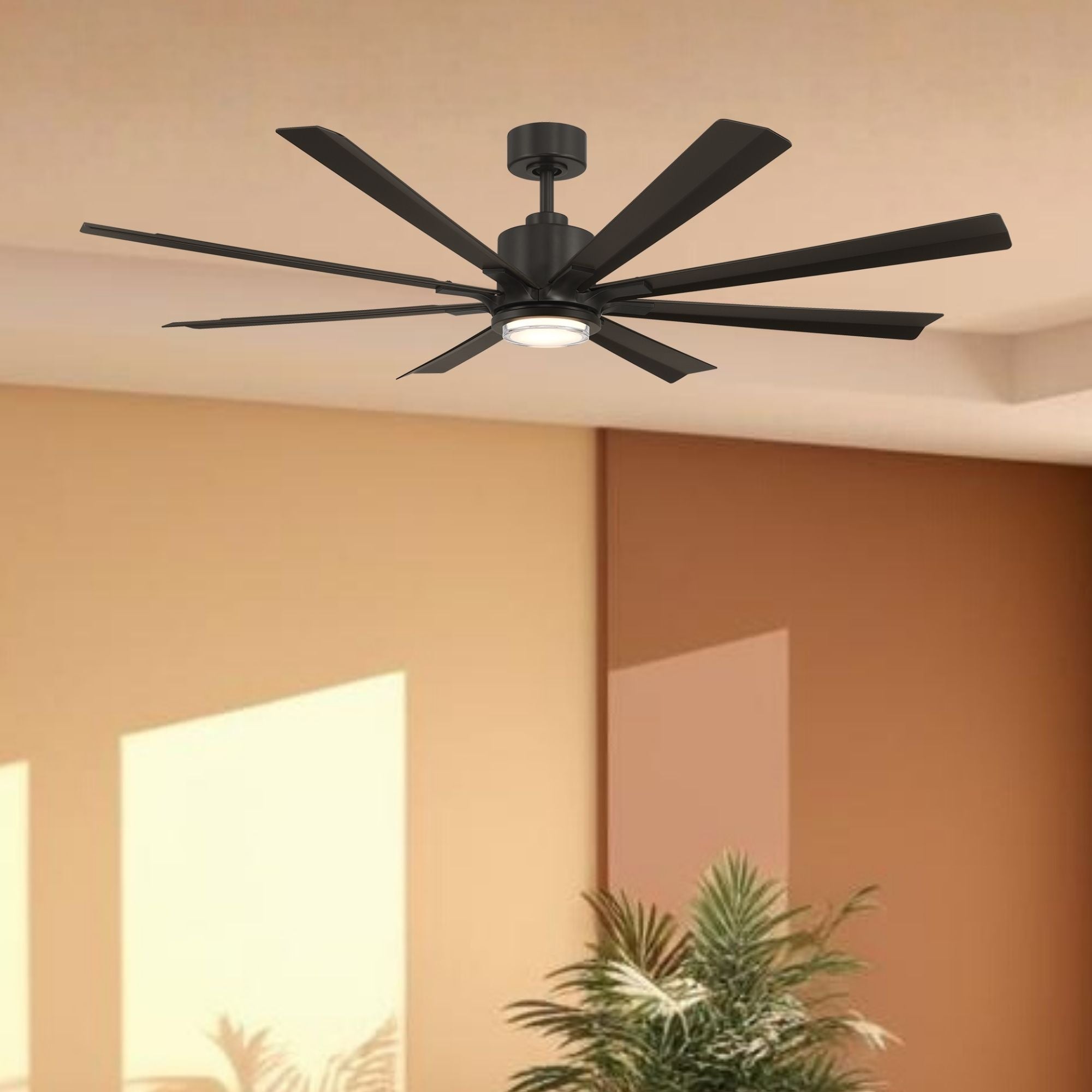 Size Matters 65" Bronze Smart Windmill Ceiling Fan with LED Light