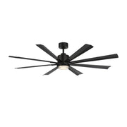 Size Matters 65" Matte Black Smart Windmill Ceiling Fan with LED Light