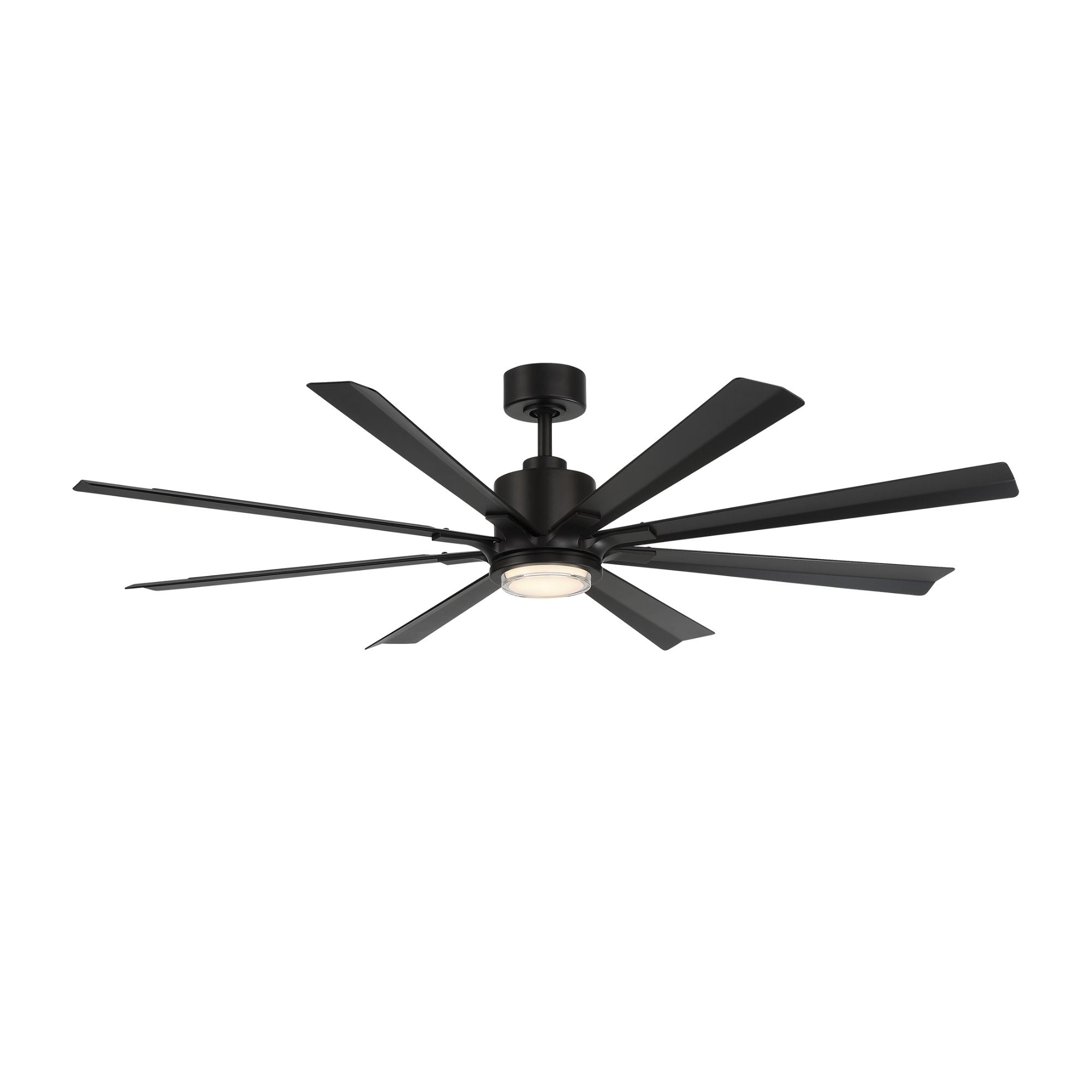 Size Matters 65" Matte Black Smart Windmill Ceiling Fan with LED Light