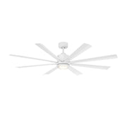 Size Matters 65" Matte White Smart Windmill Ceiling Fan with LED Light