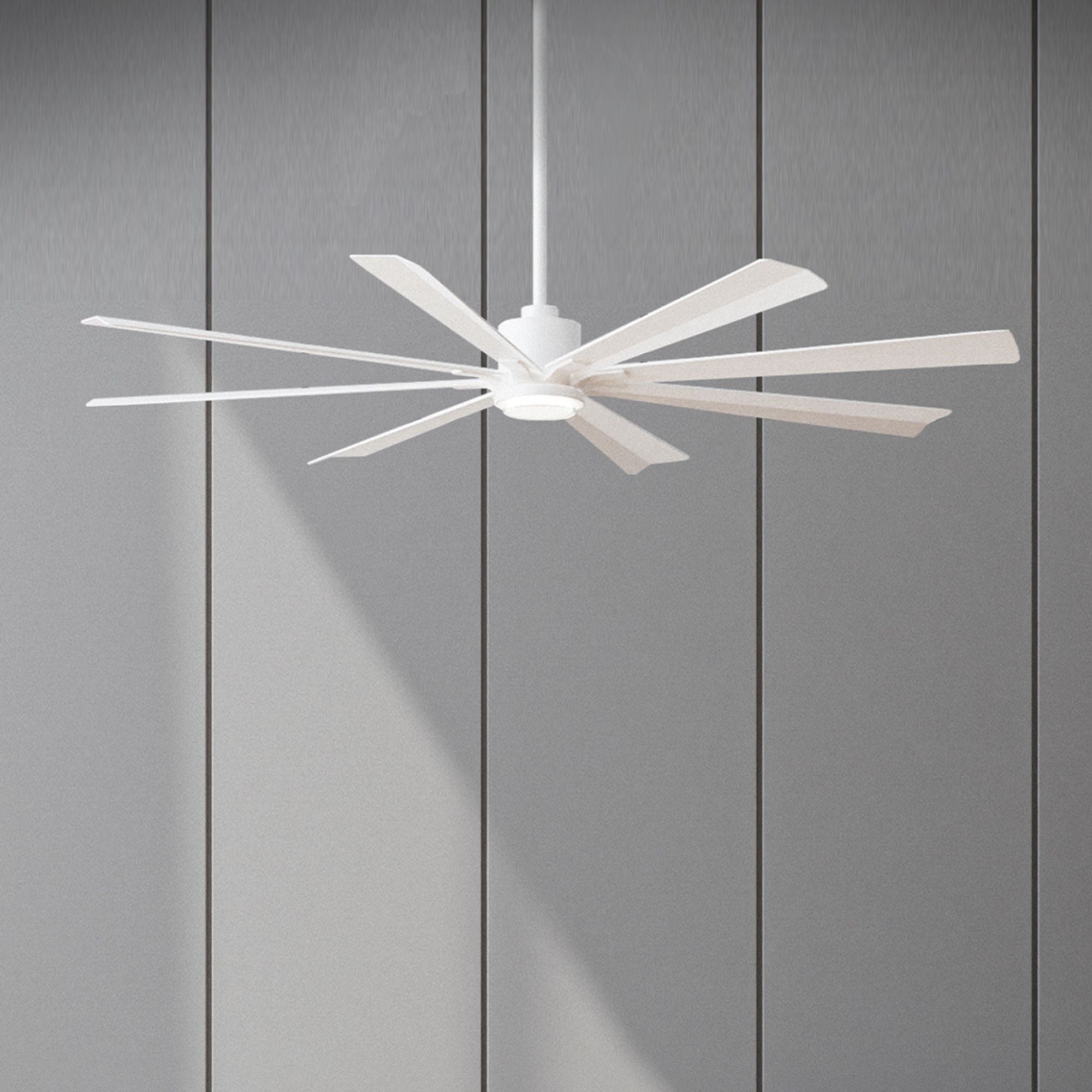 Size Matters 65" Matte White Smart Windmill Ceiling Fan with LED Light