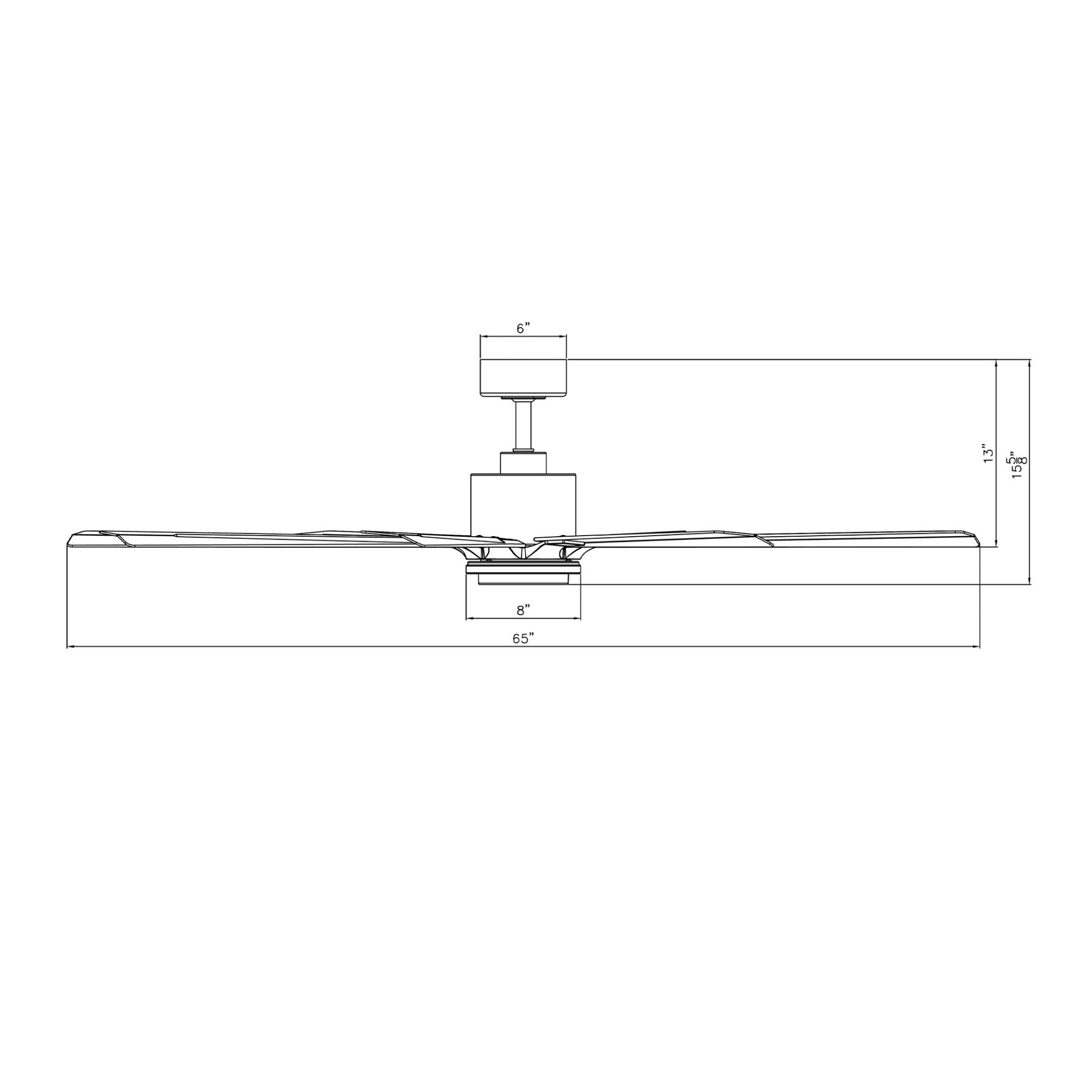 Size Matters 65" Matte White Smart Windmill Ceiling Fan with LED Light