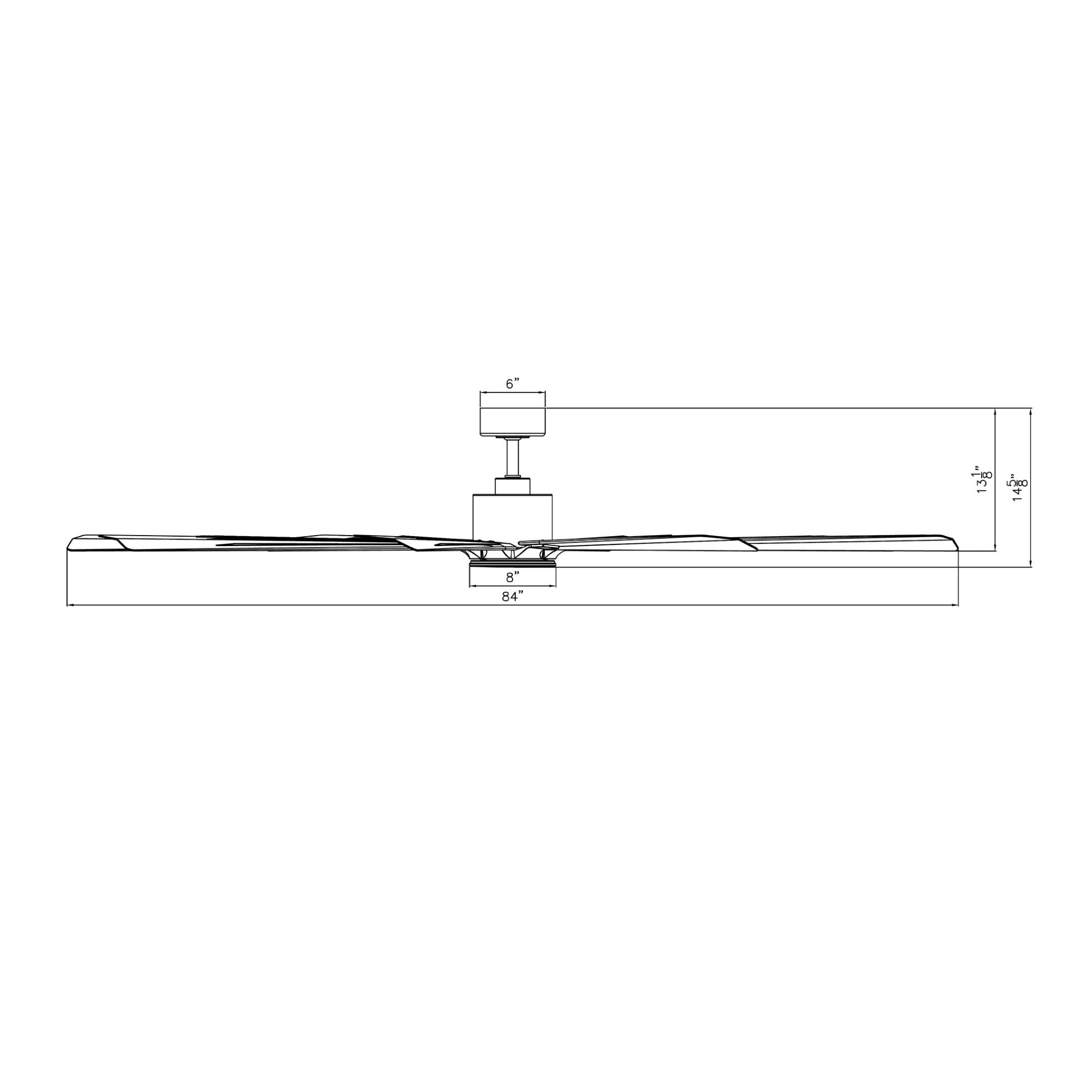 Size Matters 84" Matte Black Smart Windmill Ceiling Fan