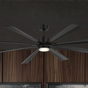 Size Matters 84" Matte Black Smart Windmill Ceiling Fan with LED Light