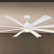 Size Matters 84" Matte White Smart Windmill Ceiling Fan with LED Light
