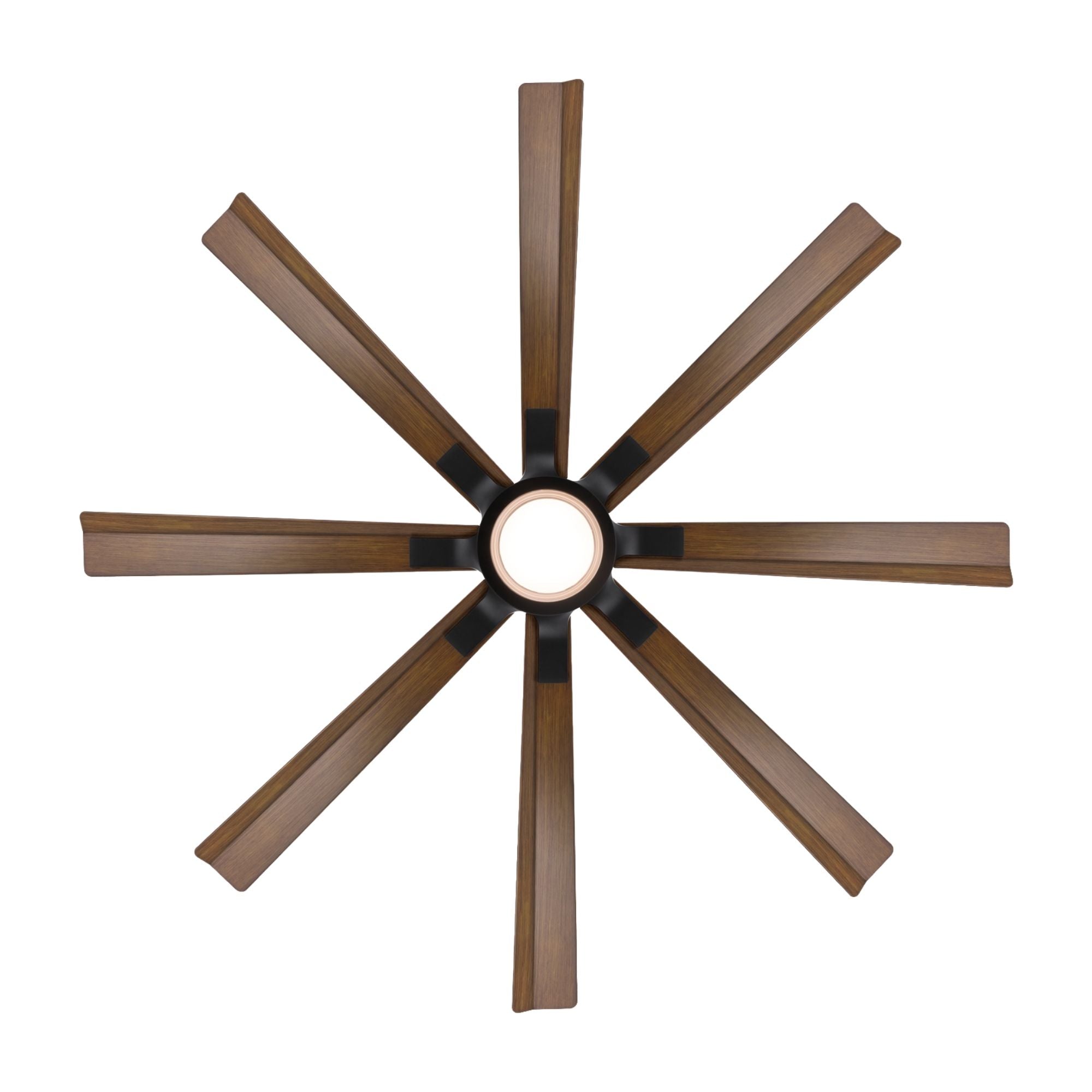 Size Matters 56" Matte Black/Distressed Koa Smart Windmill Ceiling Fan with LED Light