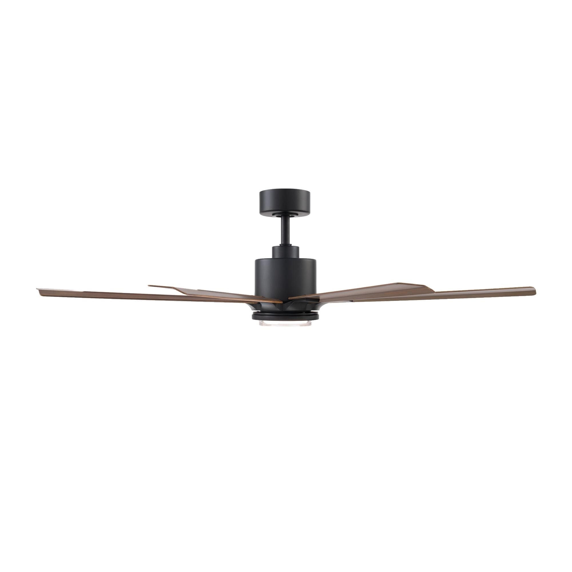 Size Matters 56" Matte Black/Distressed Koa Smart Windmill Ceiling Fan with LED Light