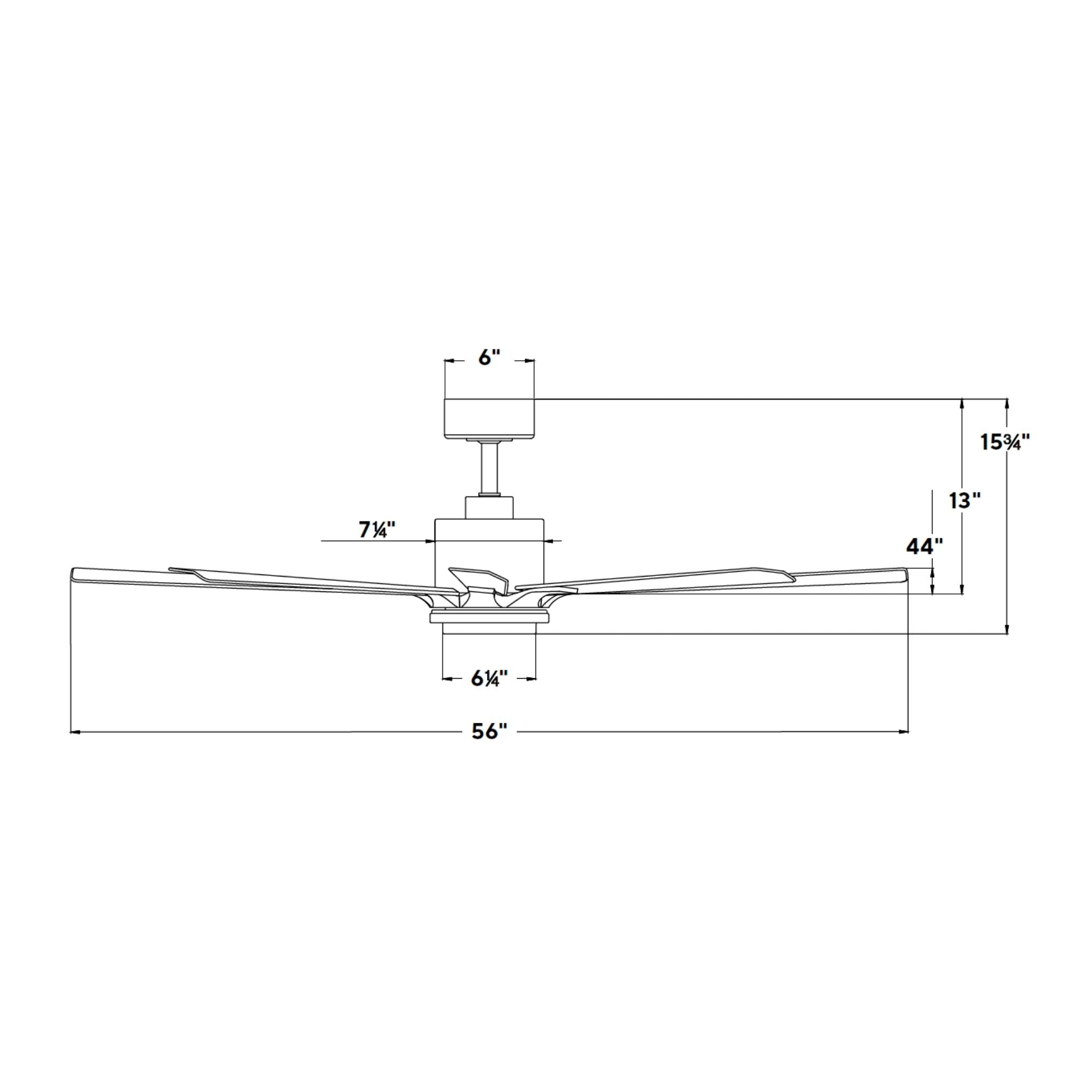 Size Matters 56" Matte Black Smart Windmill Ceiling Fan with LED Light