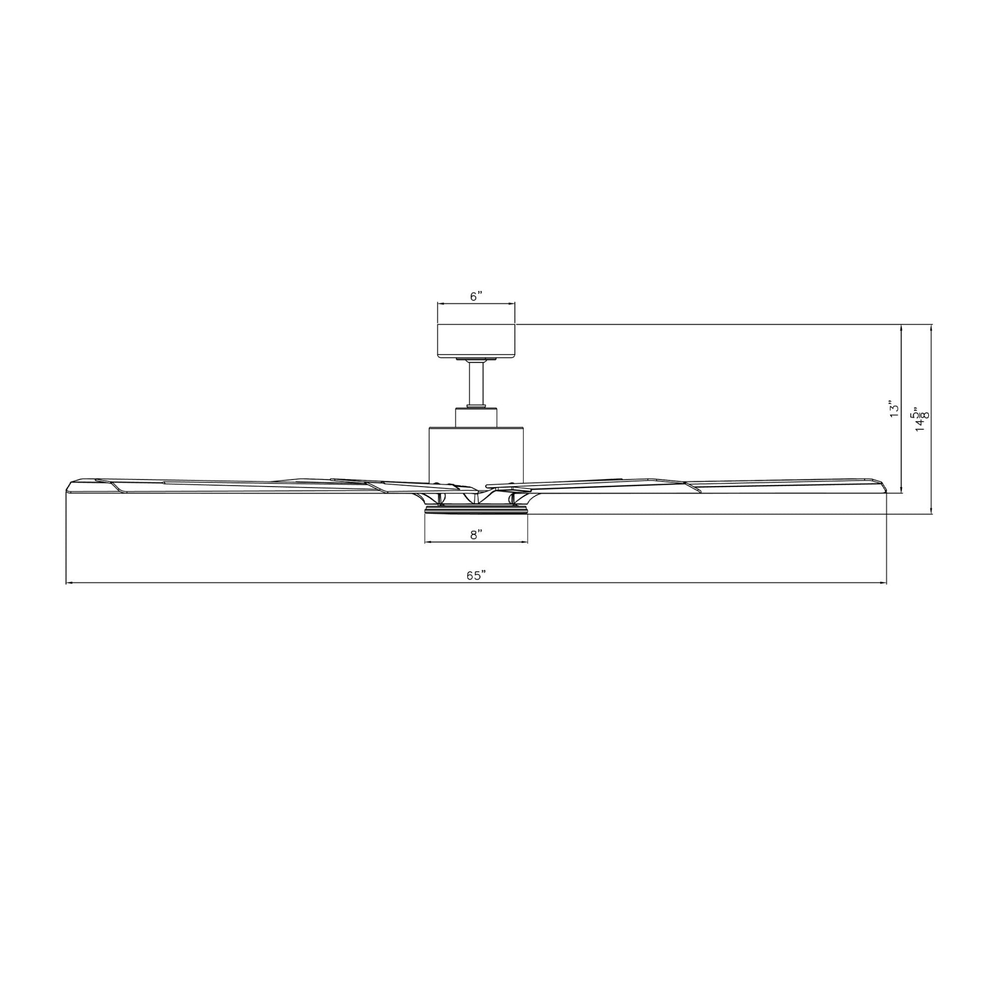 Size Matters 65" Matte Black/Distressed Koa Smart Windmill Ceiling Fan