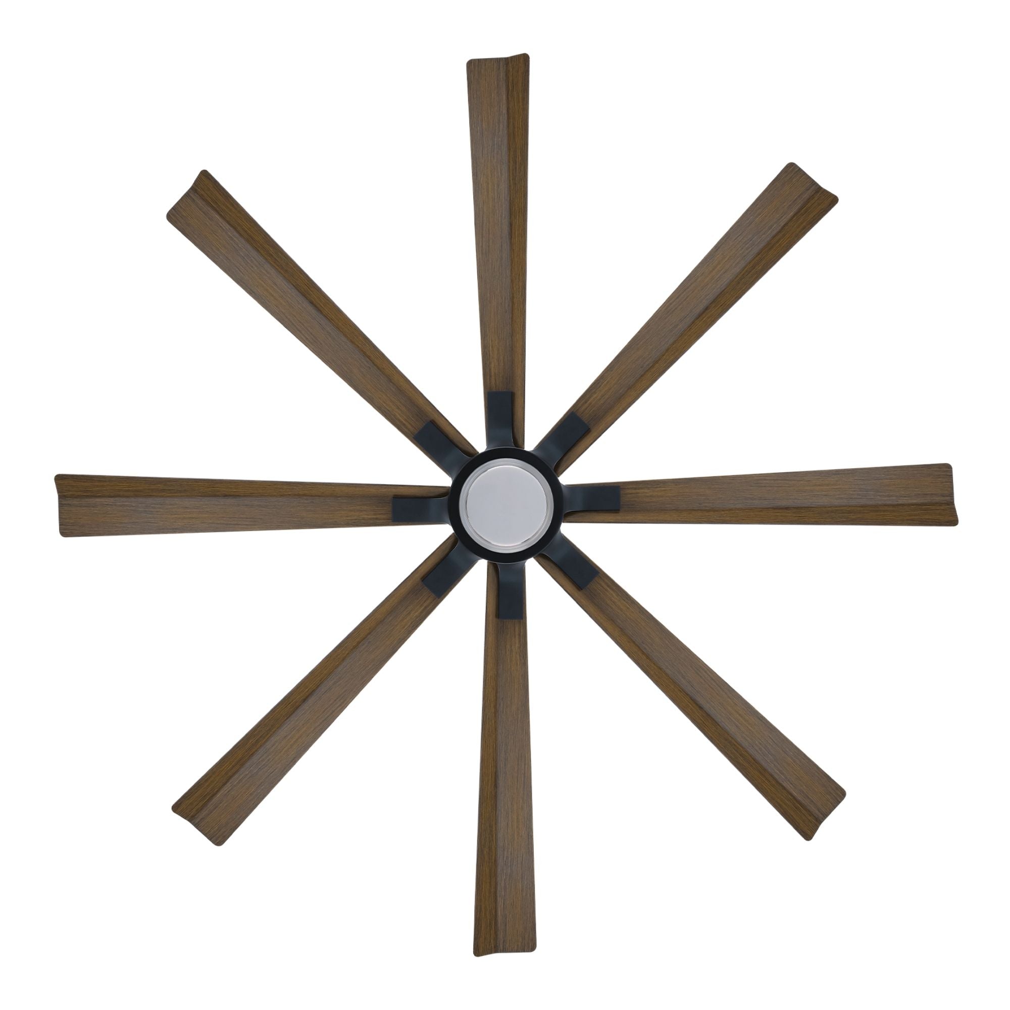 Size Matters 65" Matte Black/Distressed Koa Smart Windmill Ceiling Fan with LED Light