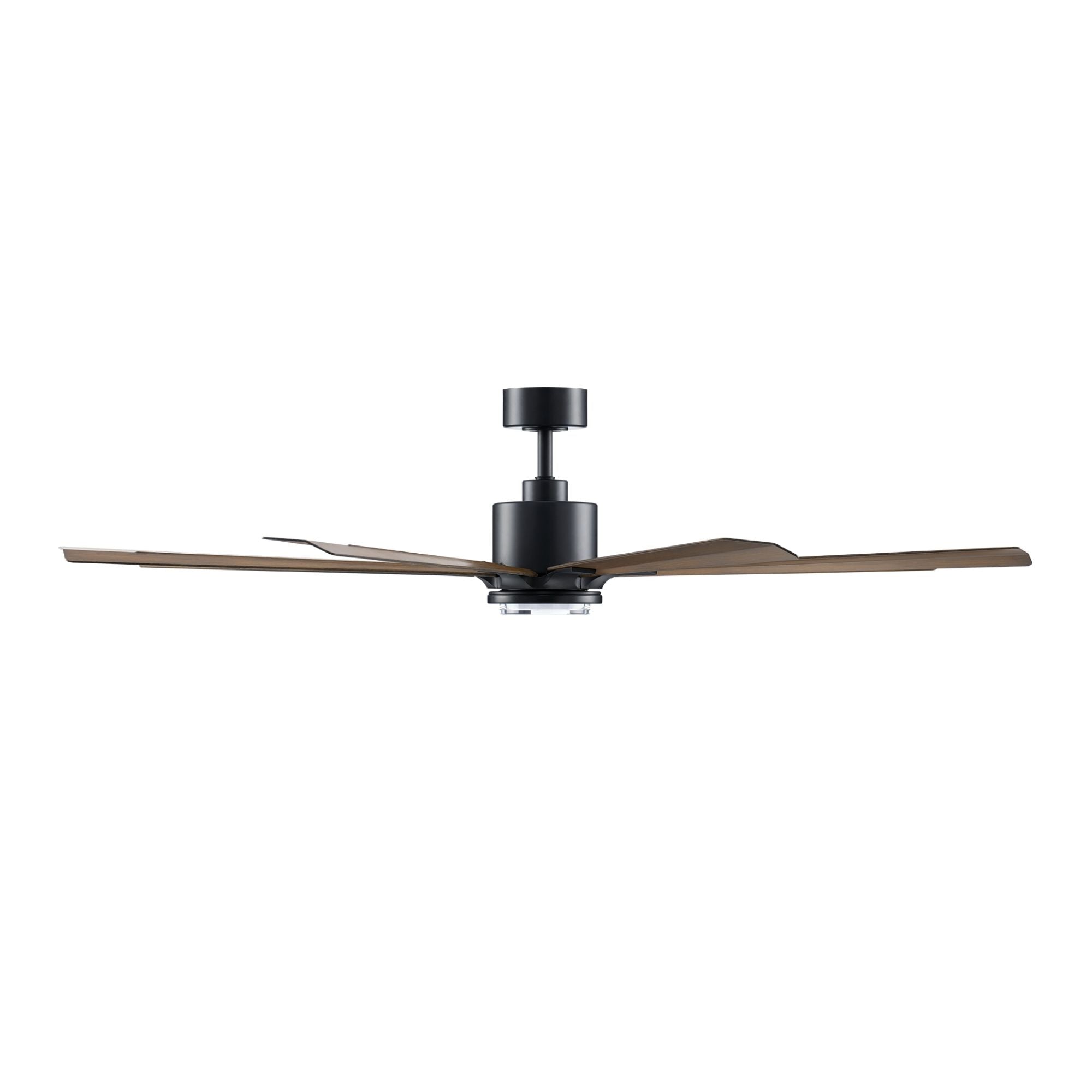 Size Matters 65" Matte Black/Distressed Koa Smart Windmill Ceiling Fan with LED Light