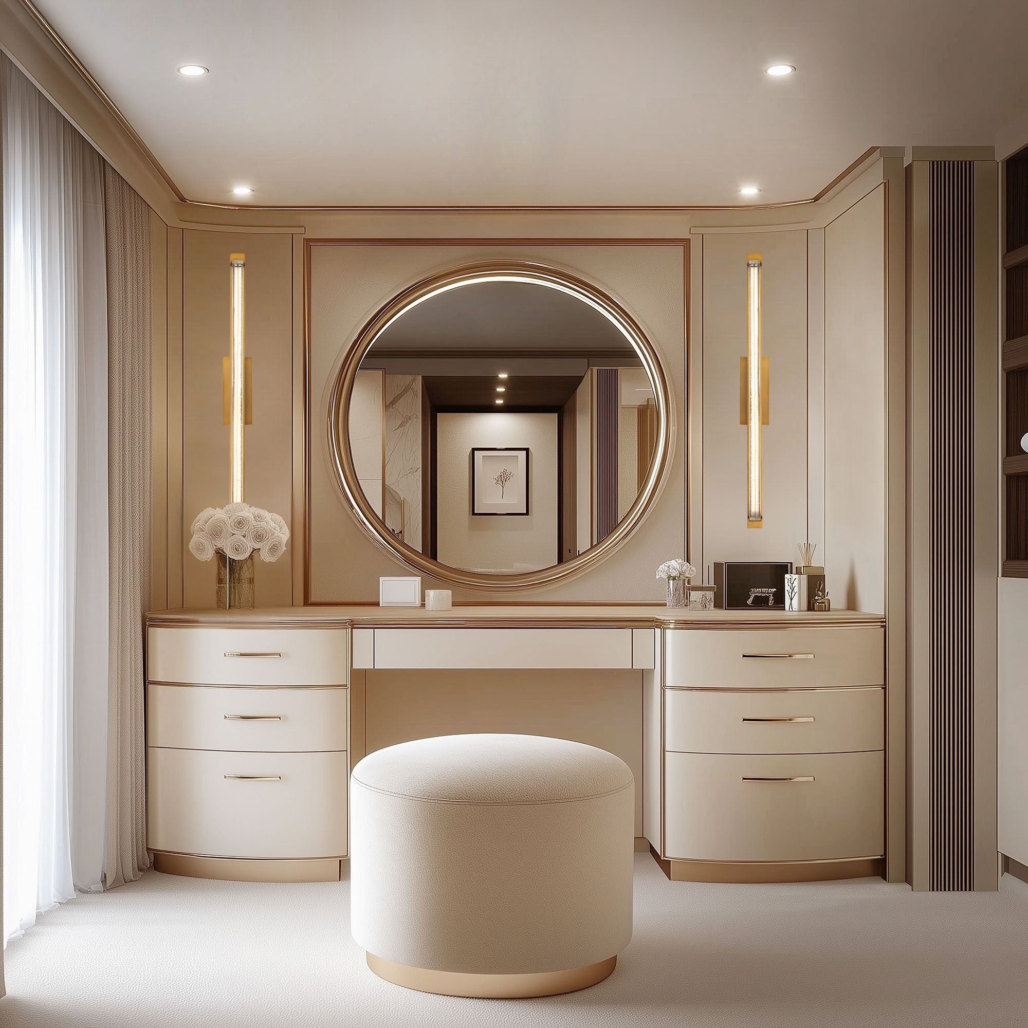 Skein 33" LED Bath Vanity, Aged Brass Finish