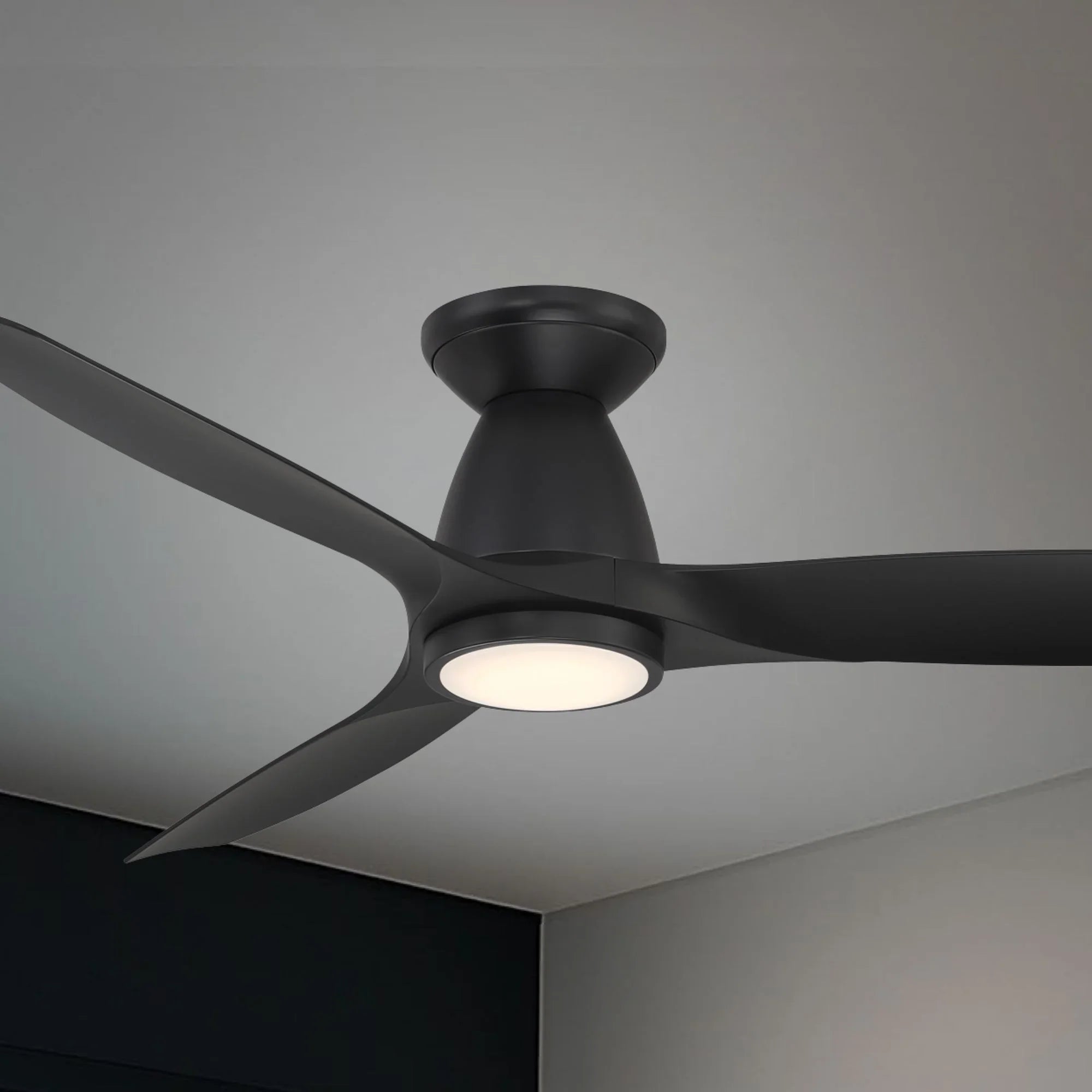 Skylark Flush 54" Black LED Smart Ceiling Fan