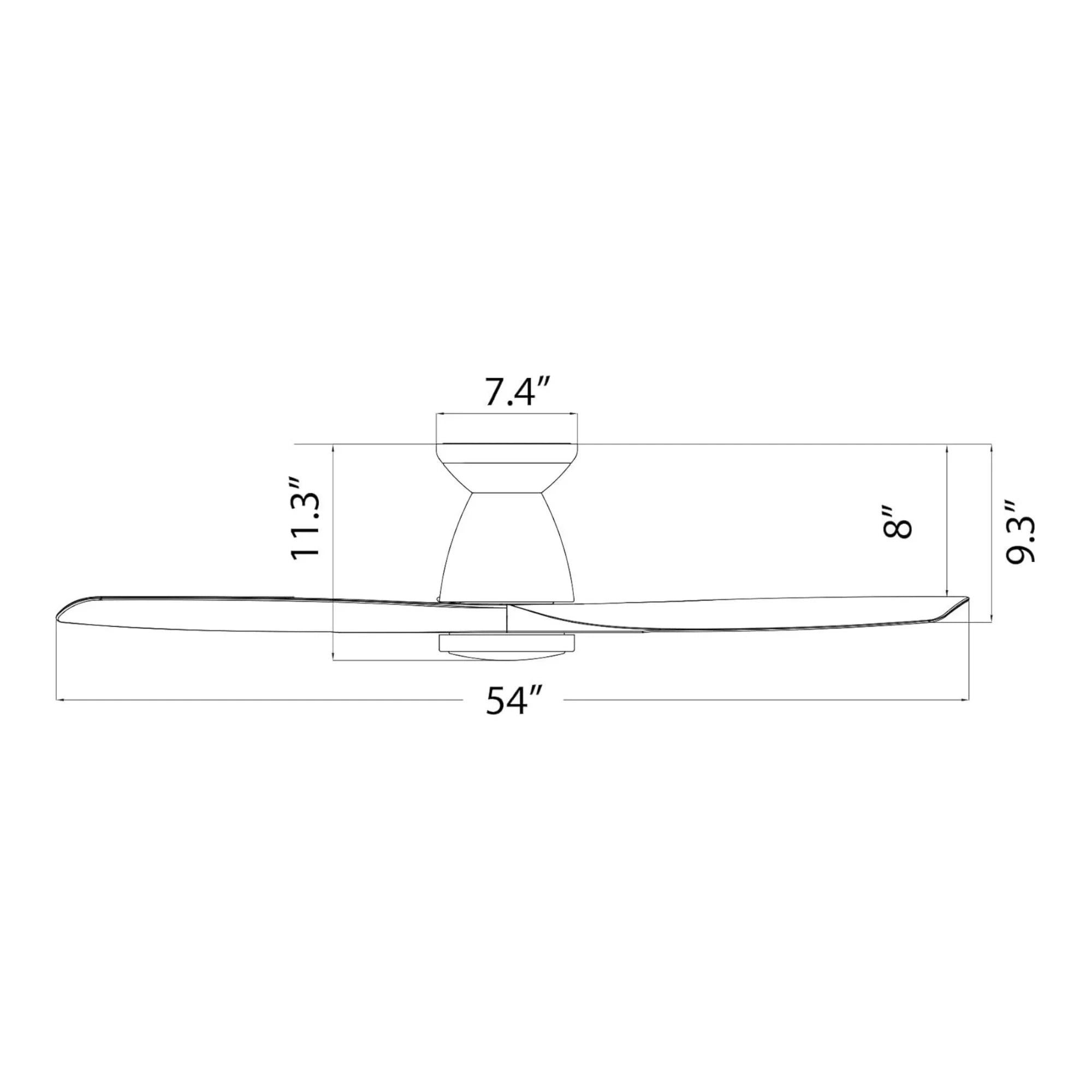Skylark Flush 54" Smart Ceiling Fan with LED Light, Matte White