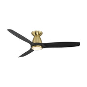 Skylark Flush 54" Brass & Black LED Smart Ceiling Fan