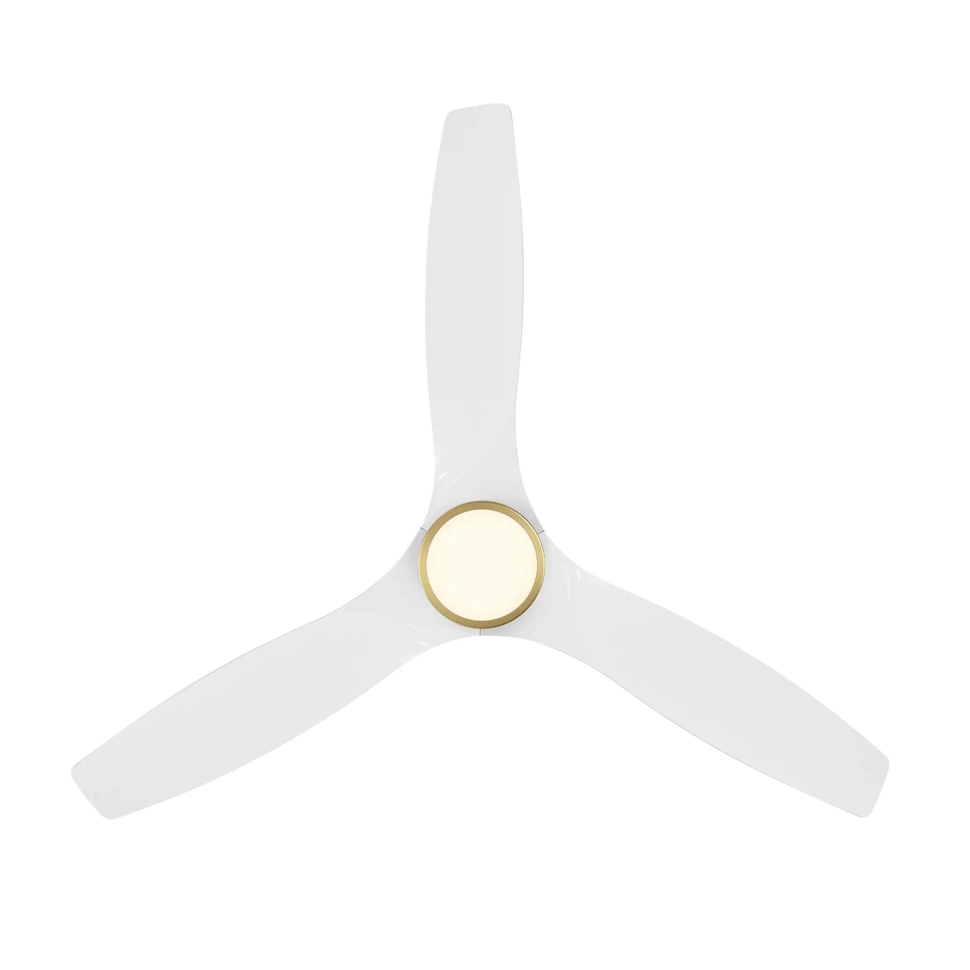 Skylark Flush 54" Brass & White LED Smart Ceiling Fan