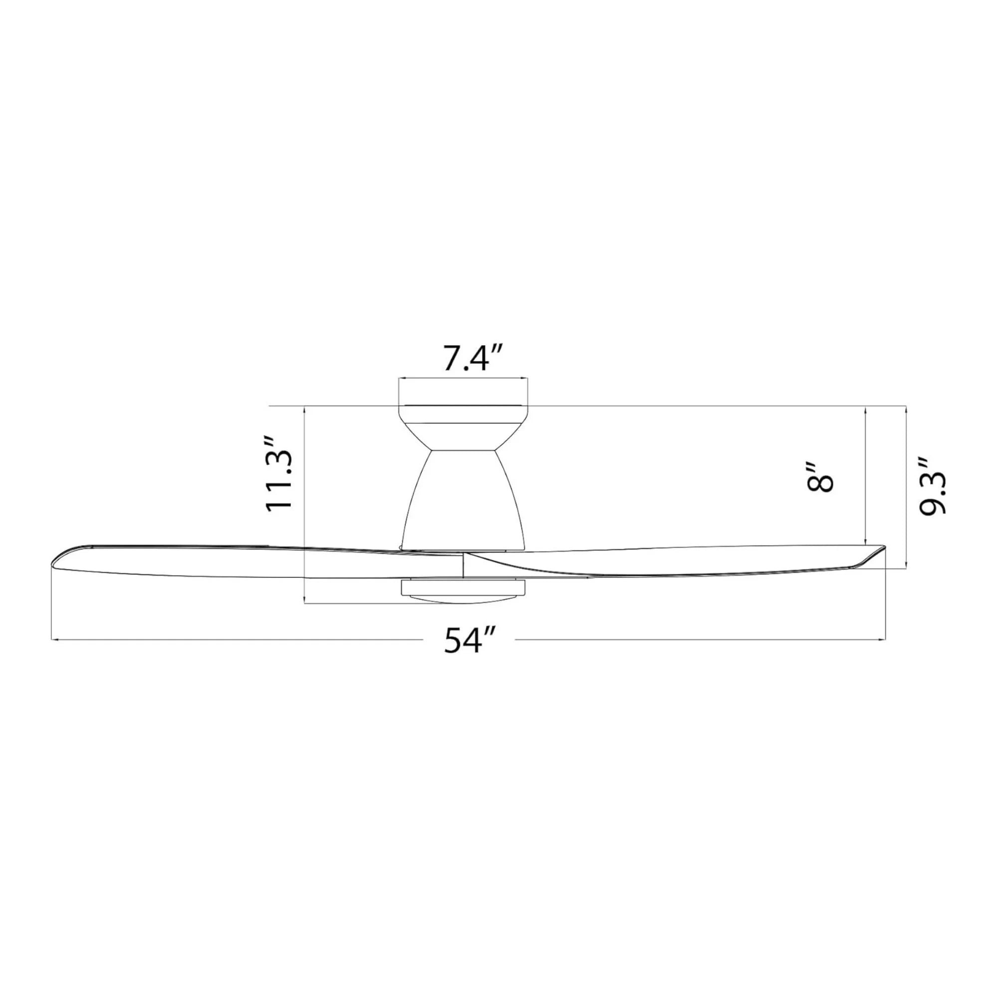 Skylark Flush 54" Brass & White LED Smart Ceiling Fan