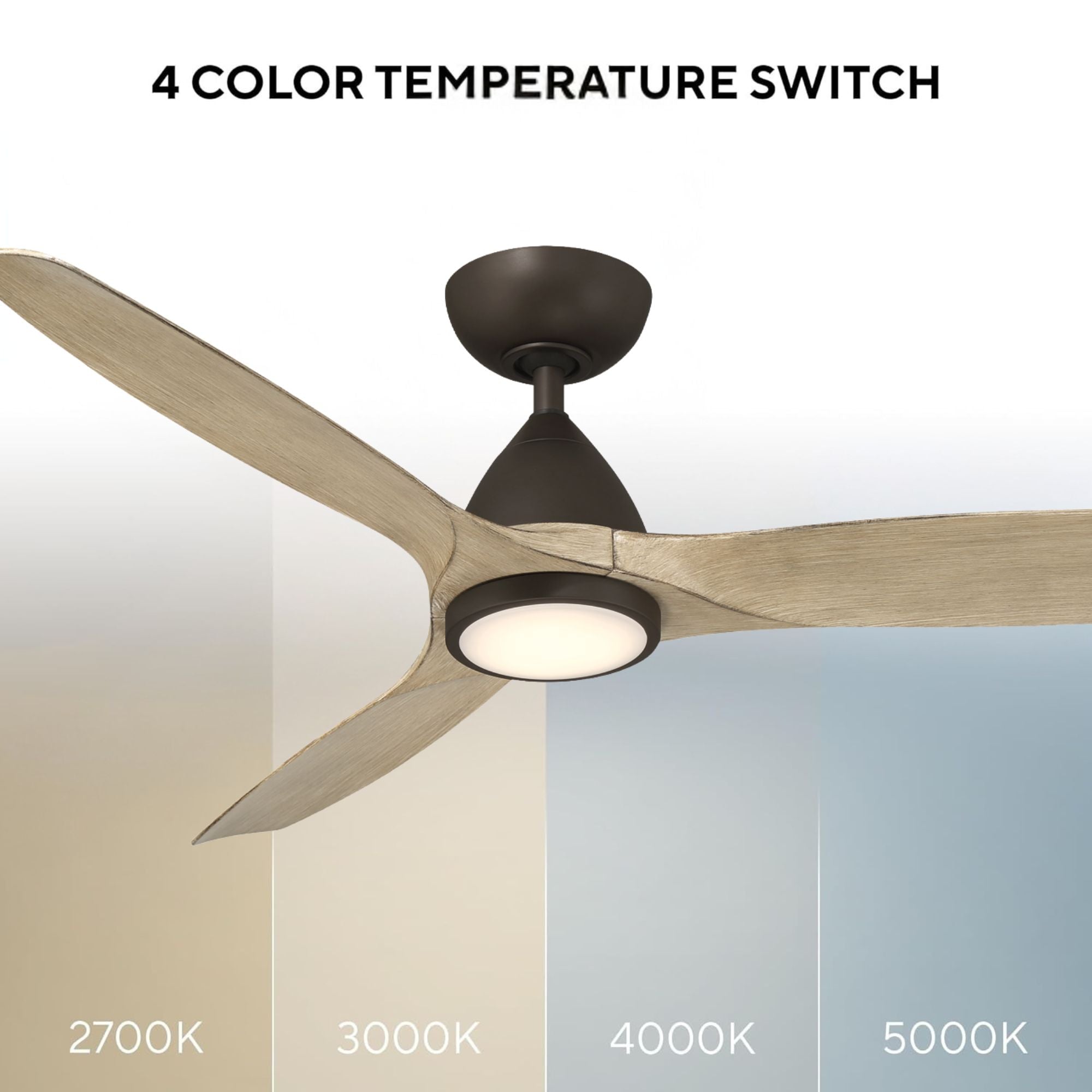 Skylark 54" Smart Ceiling Fan with CCT LED Light, Bronze