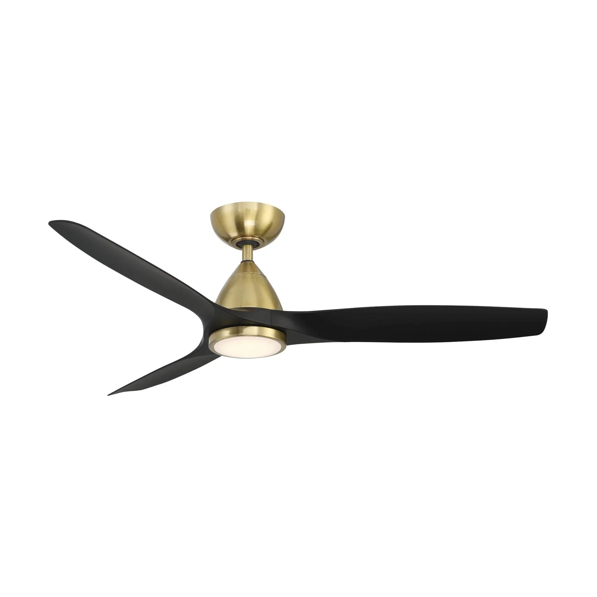Skylark 54" Smart Ceiling Fan with CCT LED Light, Brass & Black
