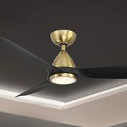 Skylark 54" Smart Ceiling Fan with CCT LED Light, Soft Brass/Matte Black