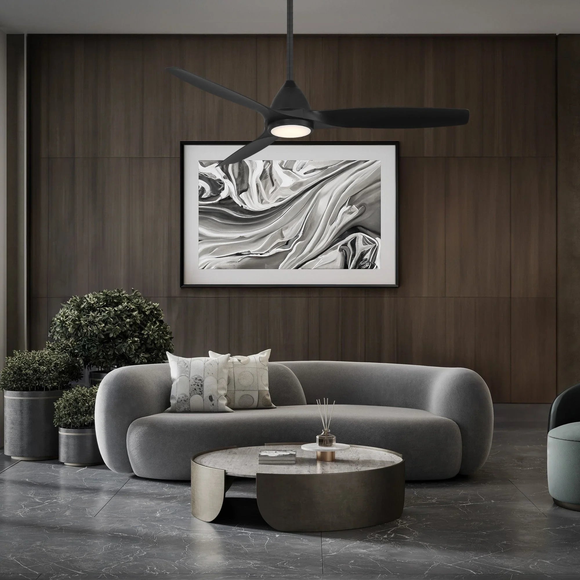 Skylark 62" Smart Ceiling Fan with CCT LED Light, Matte Black