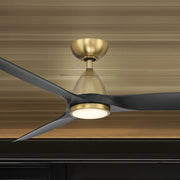 Skylark 62" Smart Ceiling Fan with CCT LED Light, Soft Brass/Matte Black