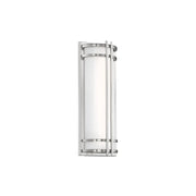 Modern Forms Skyscraper 18 in. Outdoor Sconce, Stainless Steel with Etched Heat Bend Glass