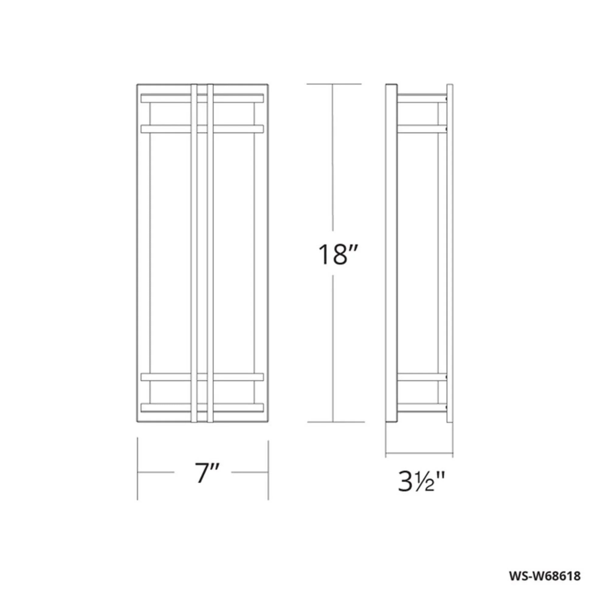 Modern Forms Skyscraper 18 in. Outdoor Sconce, Stainless Steel with Etched Heat Bend Glass