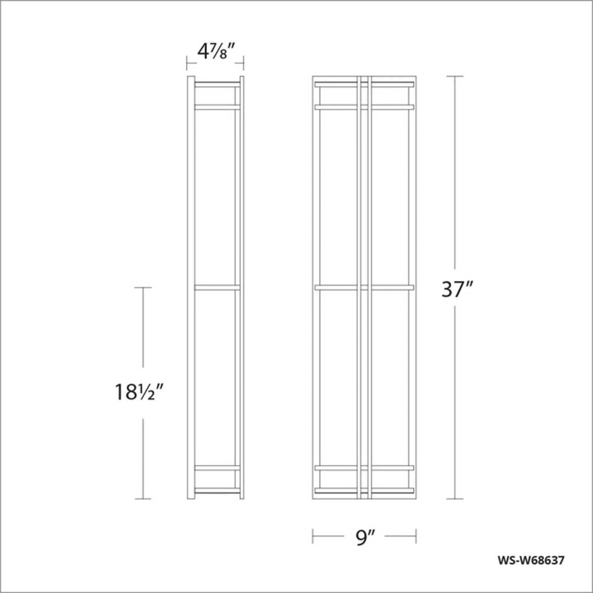 Skyscraper 37" LED Outdoor Wall Sconce, Black Finish