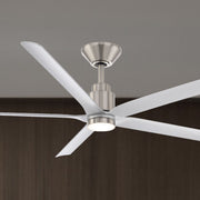 Smooth 5-Blade 56" CCT LED Smart Ceiling Fan, Brushed Nickel with Silver Blades