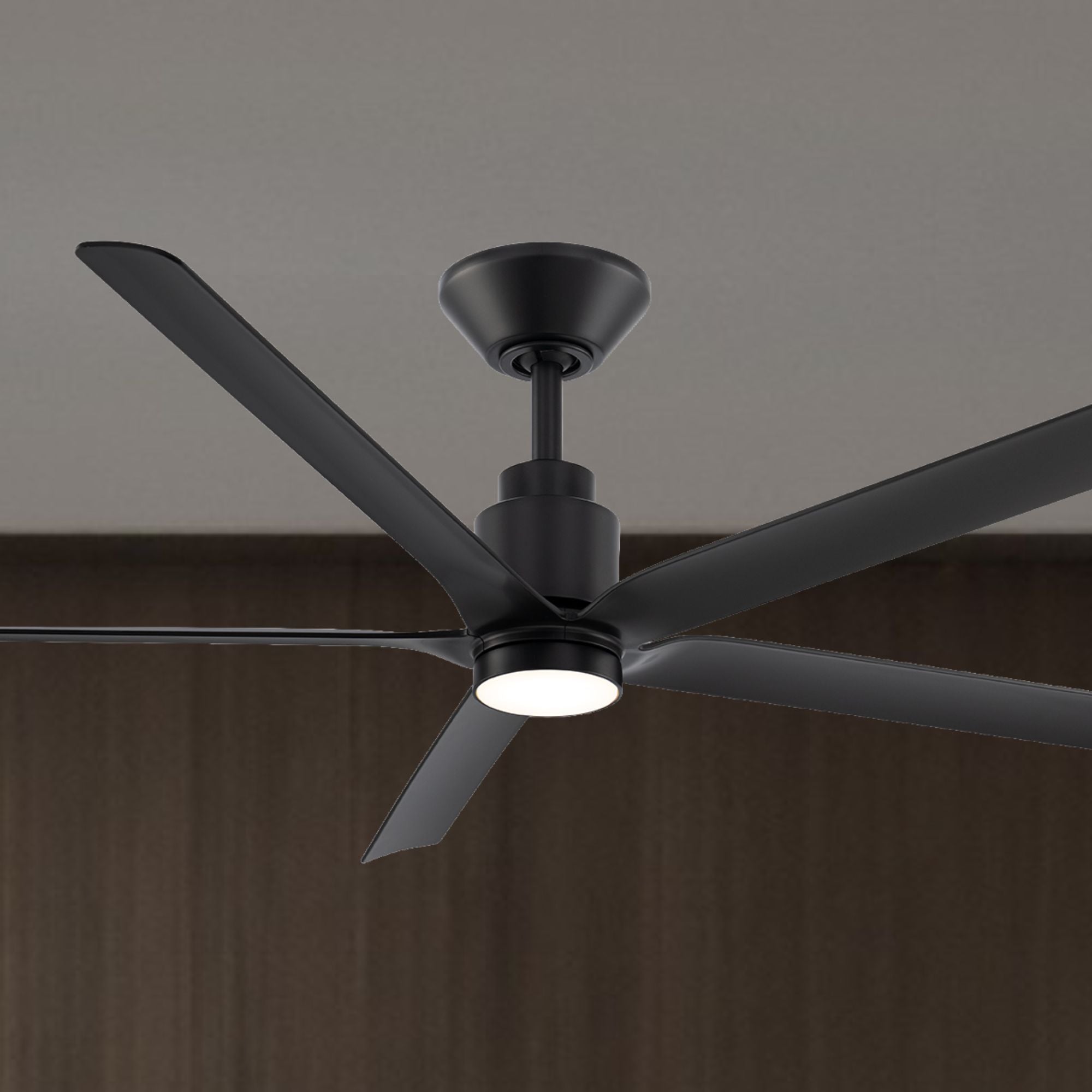 Smooth 5-Blade 56" CCT LED Smart Ceiling Fan, Matte Black