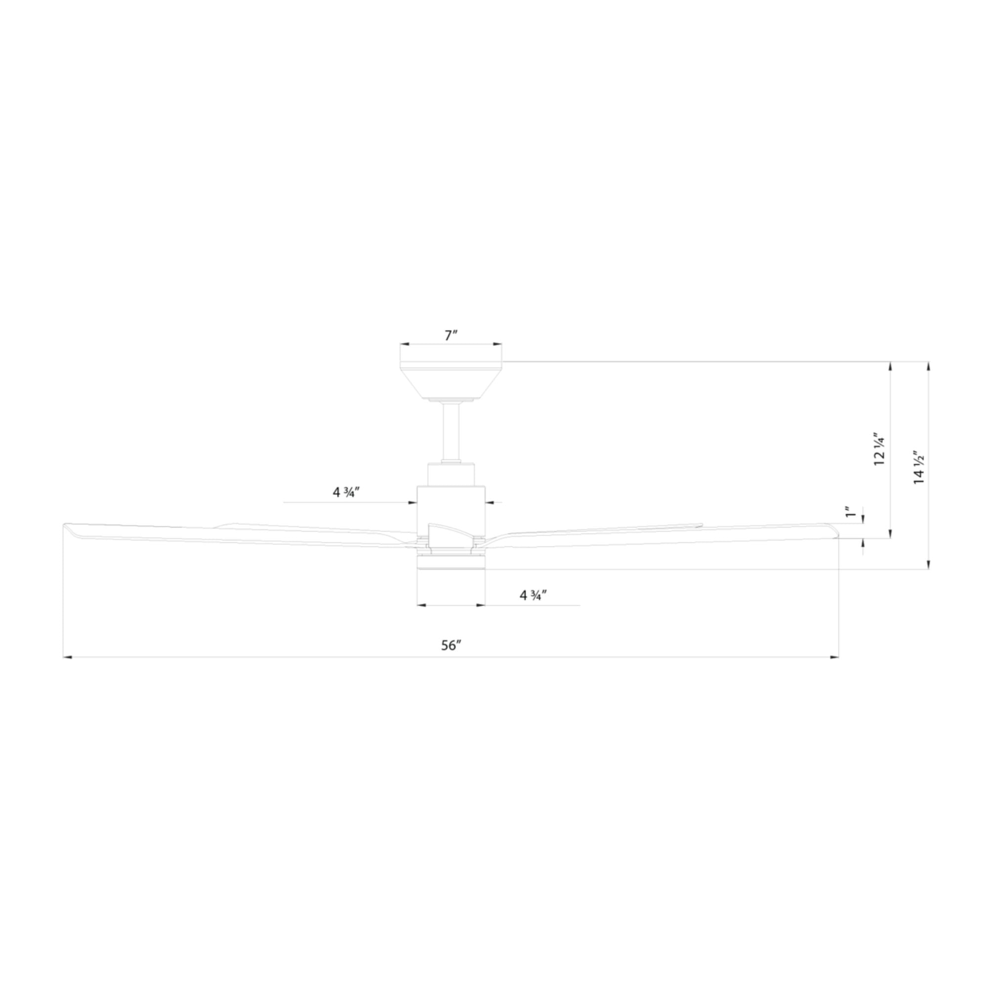 Smooth 5-Blade 56" CCT LED Smart Ceiling Fan, Matte Black