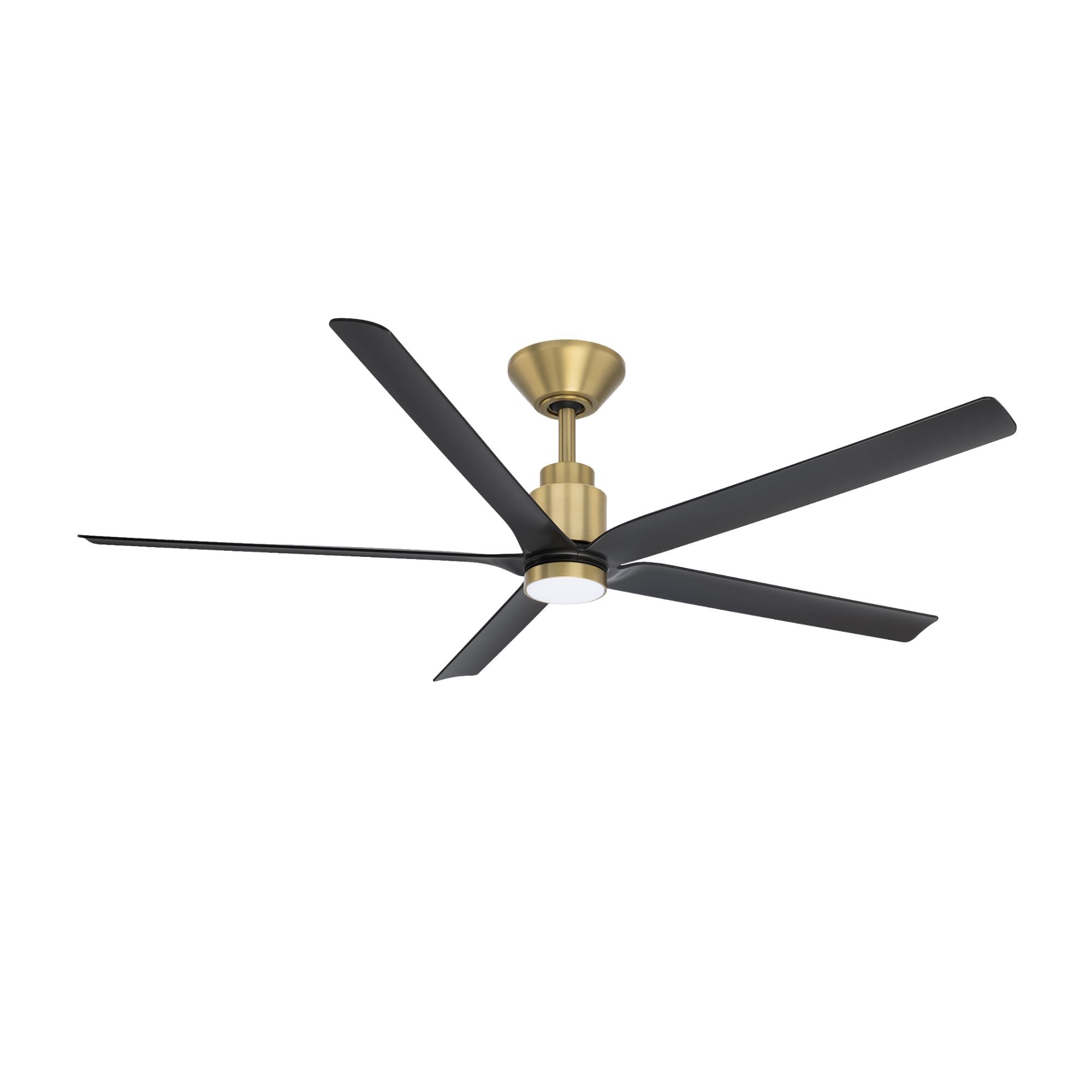 Smooth 5-Blade 56" CCT LED Smart Ceiling Fan, Soft Brass with Matte Black Blades