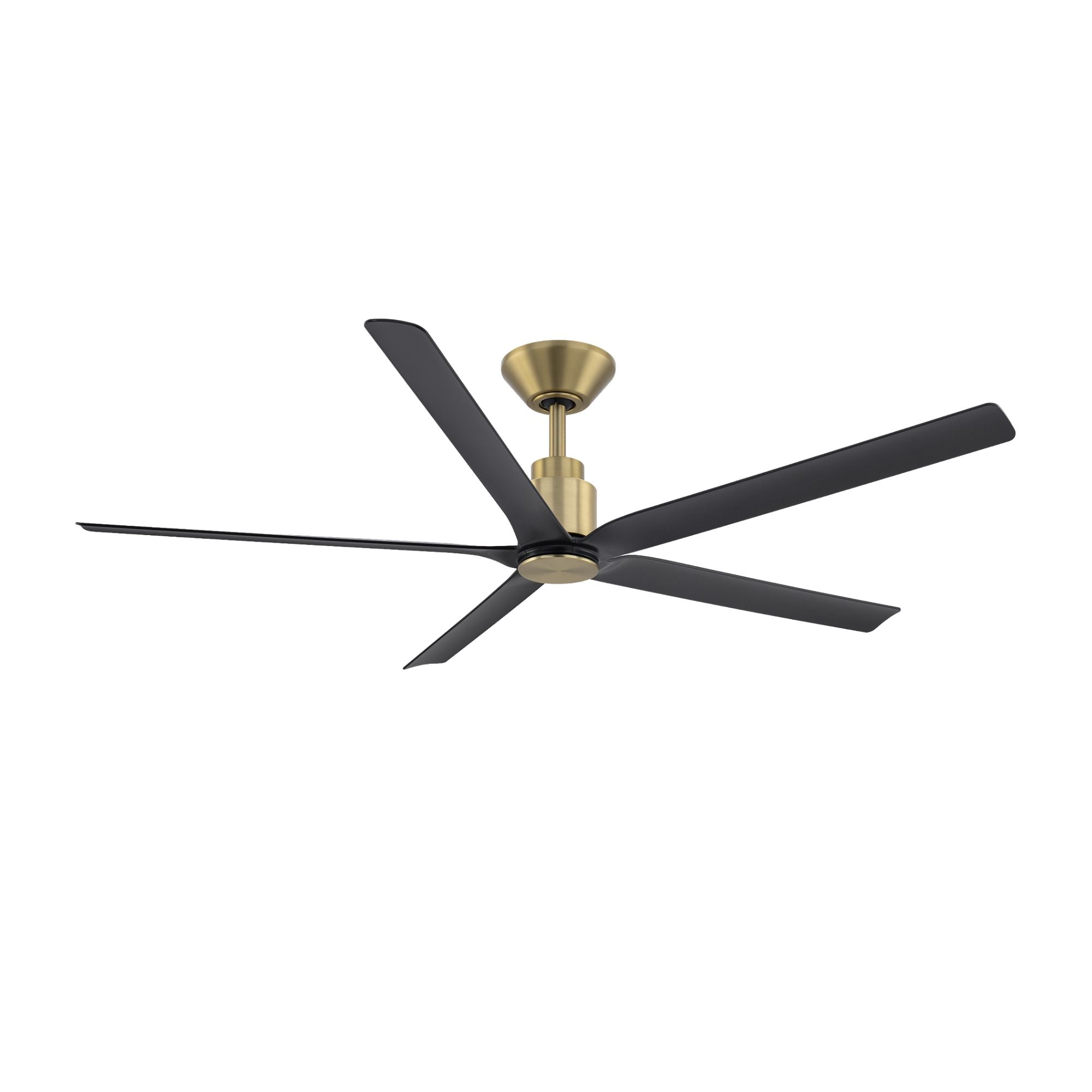Smooth 5-Blade 56" CCT LED Smart Ceiling Fan, Soft Brass with Matte Black Blades