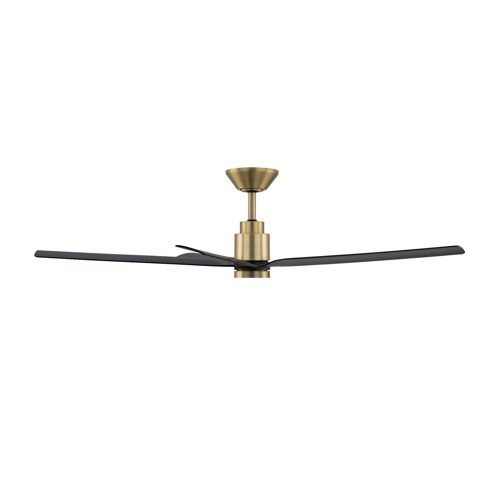Smooth 5-Blade 56" CCT LED Smart Ceiling Fan, Soft Brass with Matte Black Blades
