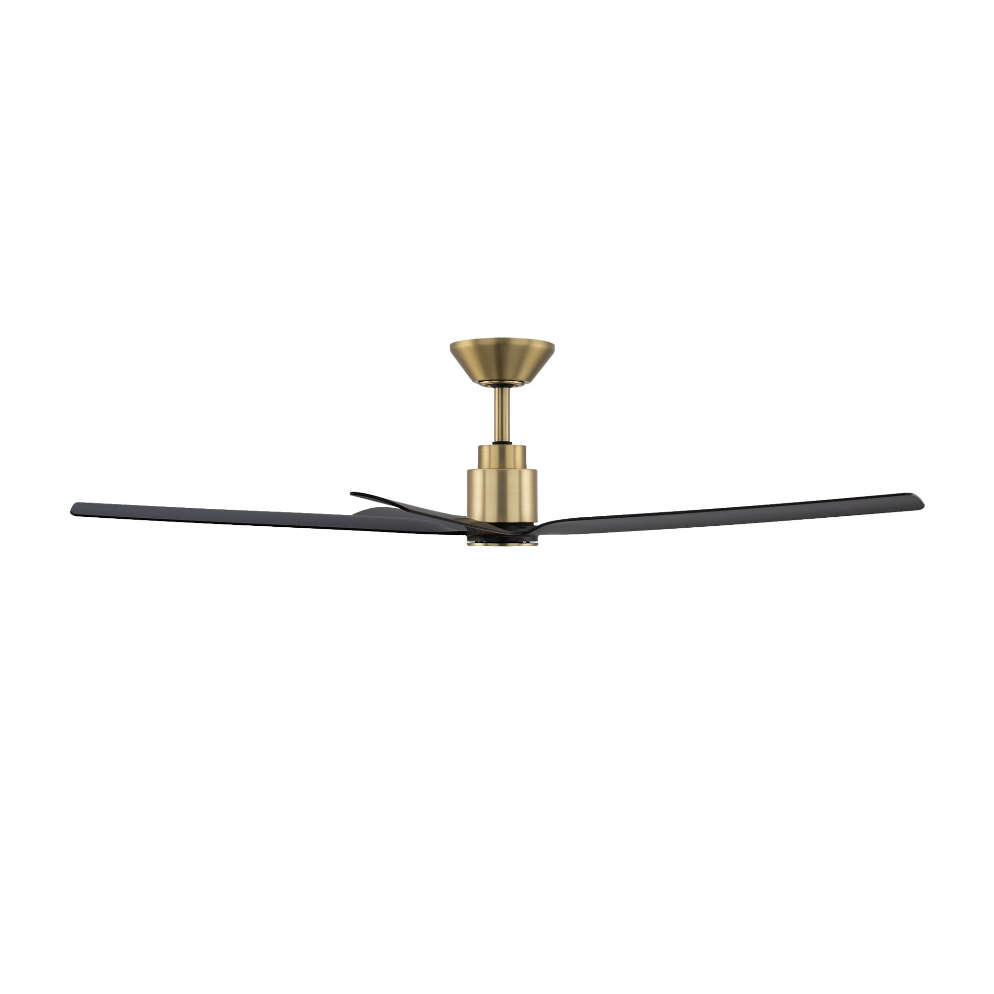Smooth 5-Blade 56" CCT LED Smart Ceiling Fan, Soft Brass with Matte Black Blades