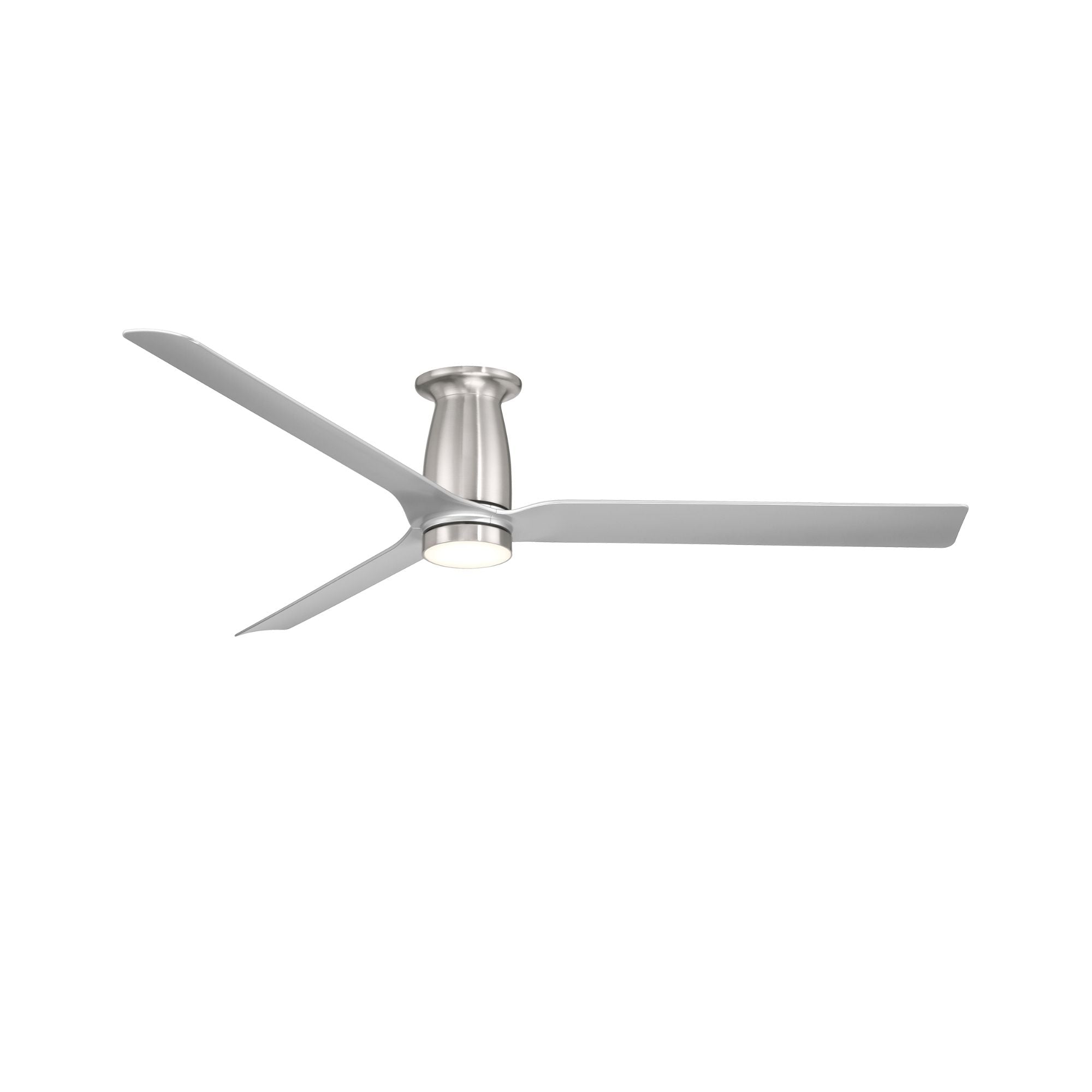 Smooth Flush 52" CCT LED Smart Ceiling Fan, Brushed Nickel with Silver Blades