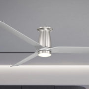 Smooth Flush 52" CCT LED Smart Ceiling Fan, Brushed Nickel with Silver Blades