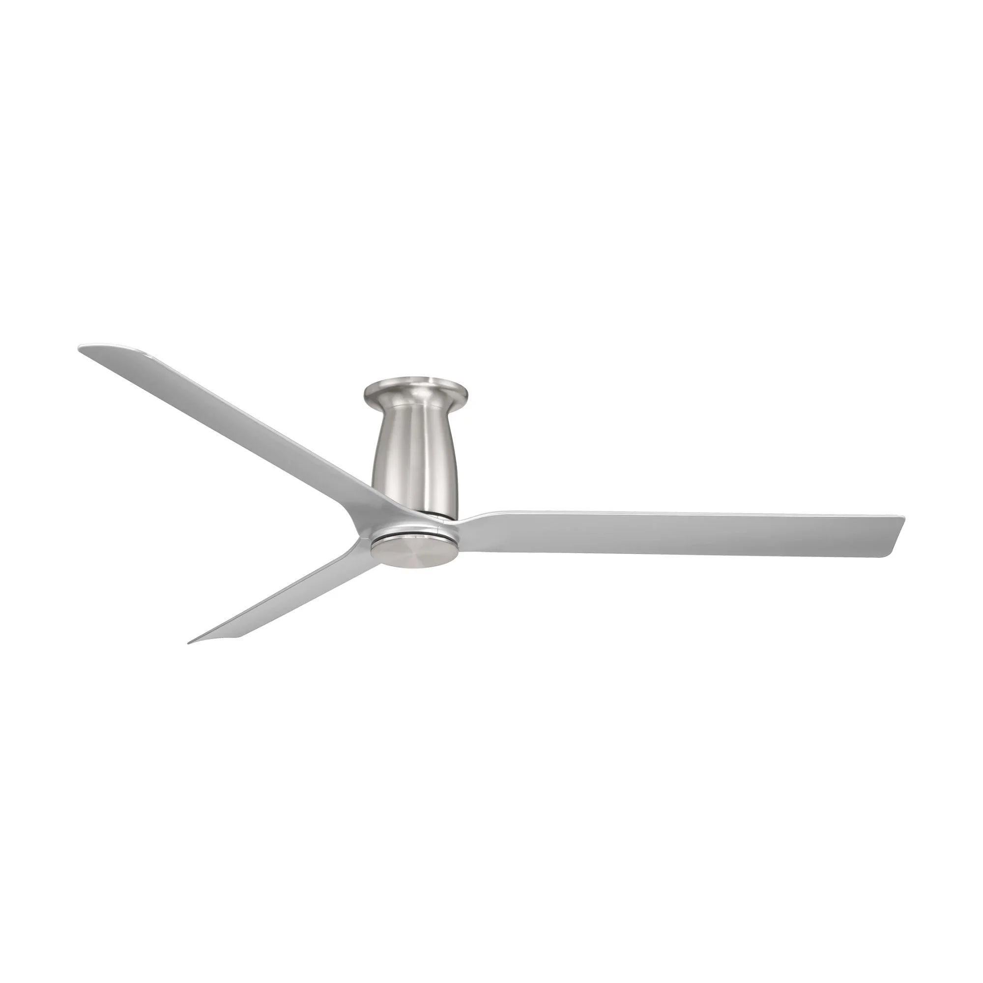 Smooth Flush 52" CCT LED Smart Ceiling Fan, Brushed Nickel with Silver Blades