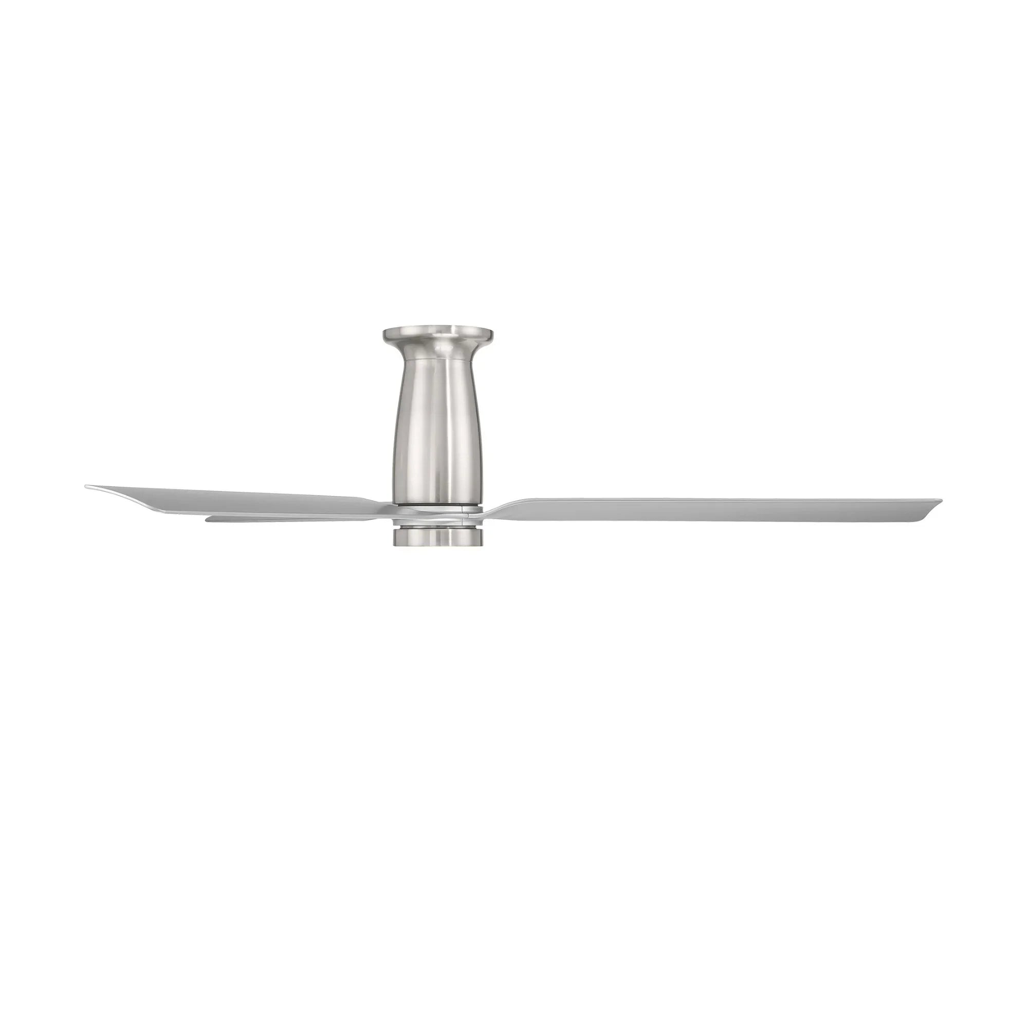 Smooth Flush 52" CCT LED Smart Ceiling Fan, Brushed Nickel with Silver Blades