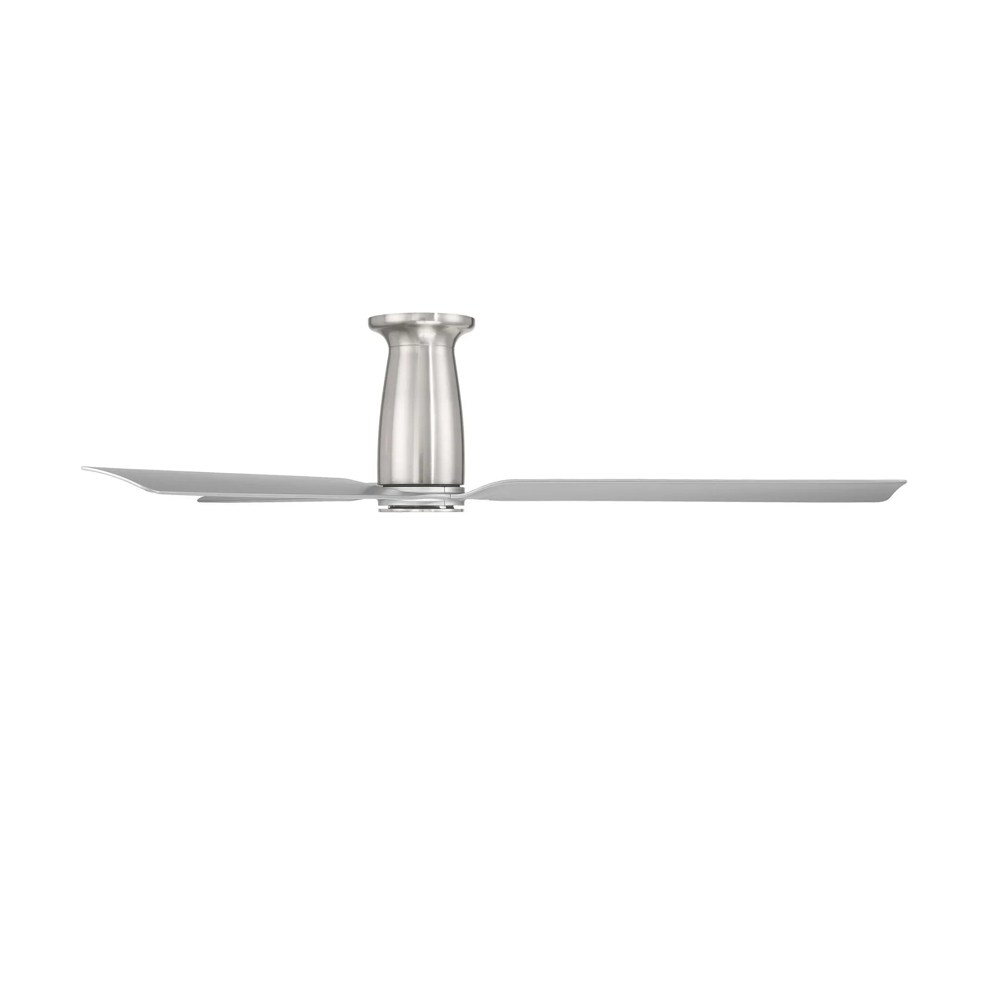 Smooth Flush 52" CCT LED Smart Ceiling Fan, Brushed Nickel with Silver Blades
