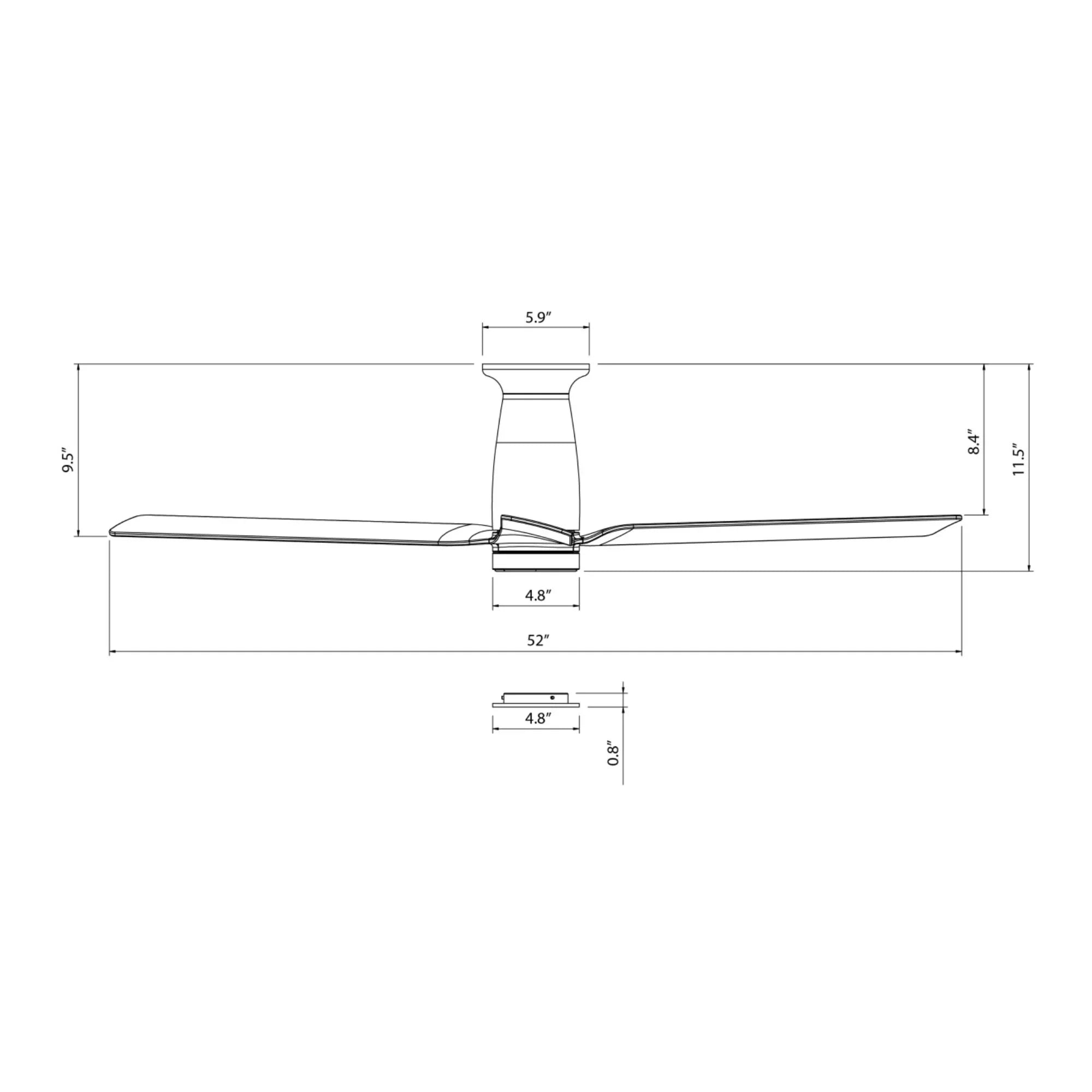 Smooth Flush 52" CCT LED Smart Ceiling Fan, Bronze