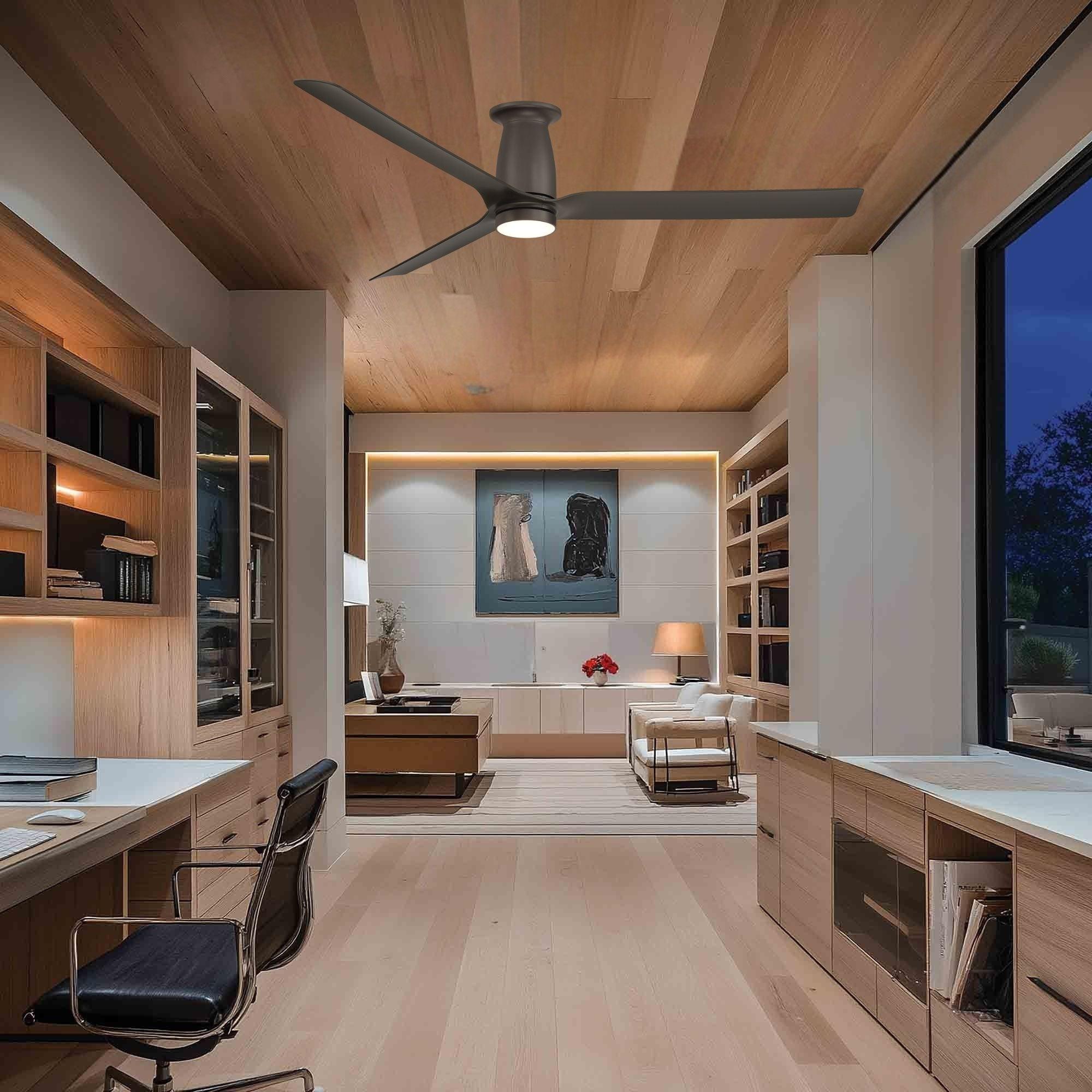 Smooth Flush 52" CCT LED Smart Ceiling Fan, Bronze