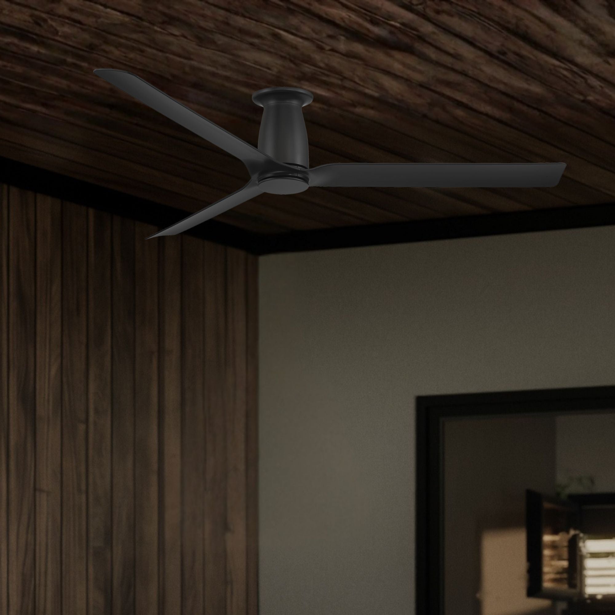 Smooth Flush 52" CCT LED Smart Ceiling Fan, Matte Black