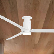 Smooth Flush 52" CCT LED Smart Ceiling Fan, Matte White